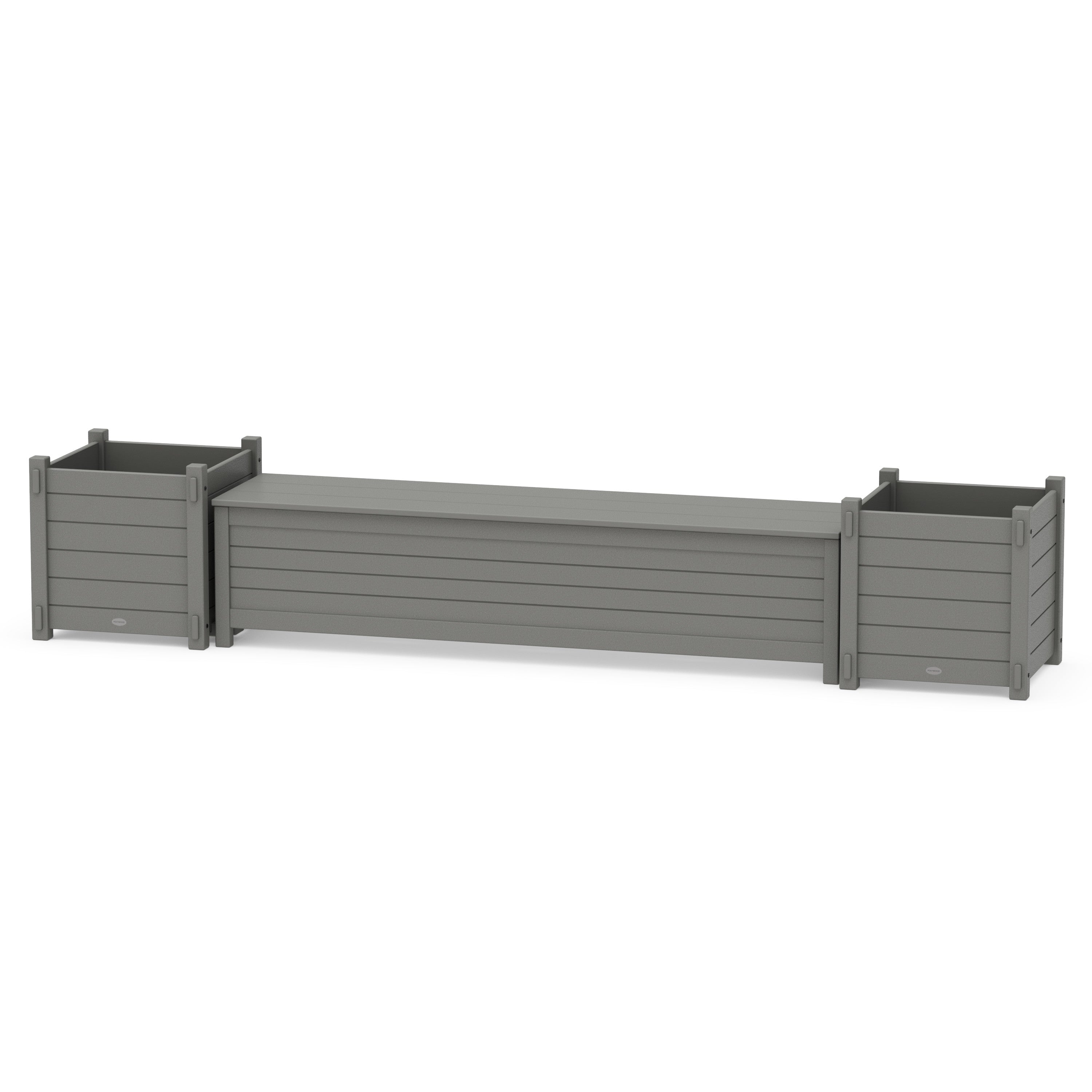 POLYWOOD® 72" Nautical Straight Planter Storage Bench Set- Large
