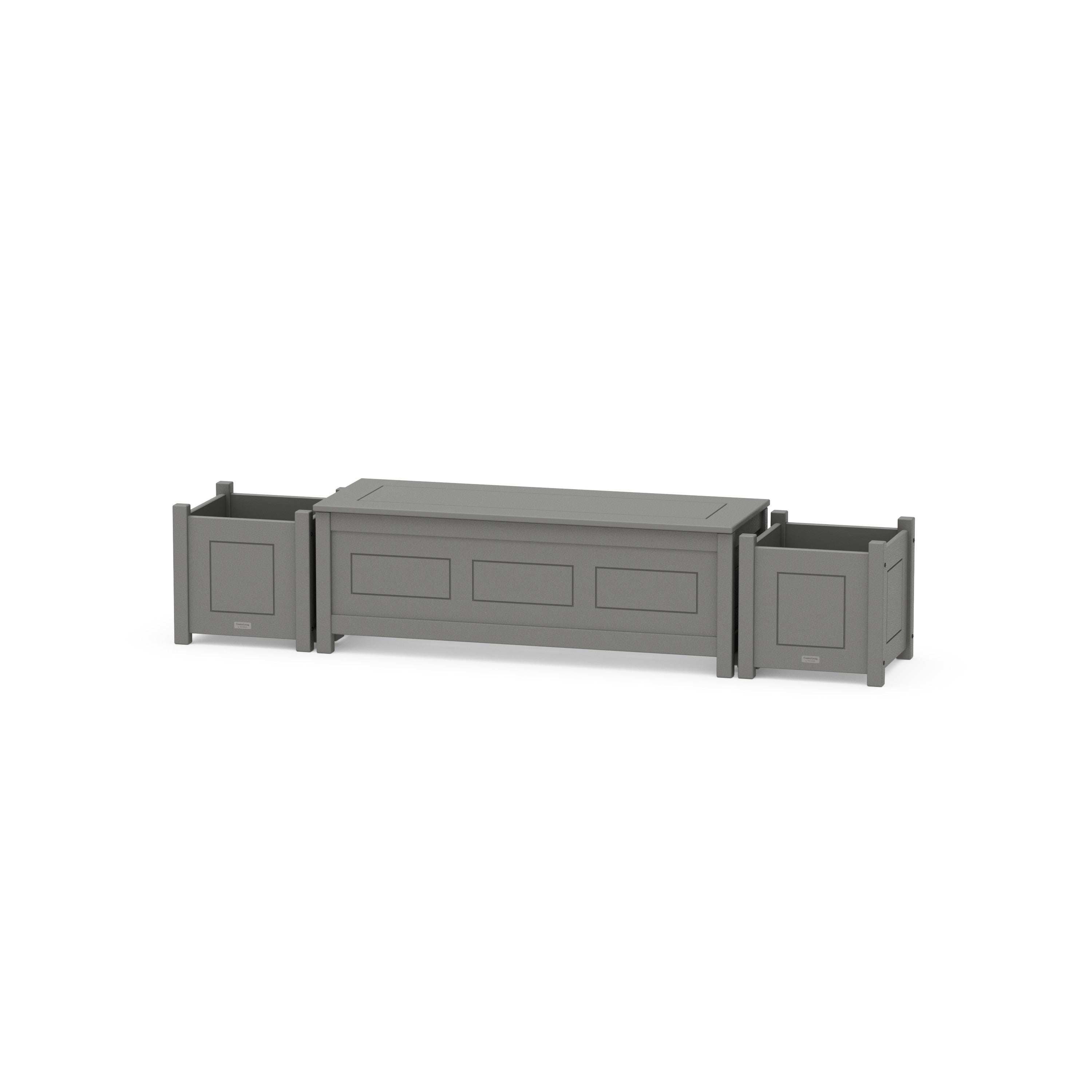 48" Country Living Straight Planter Storage Bench Set