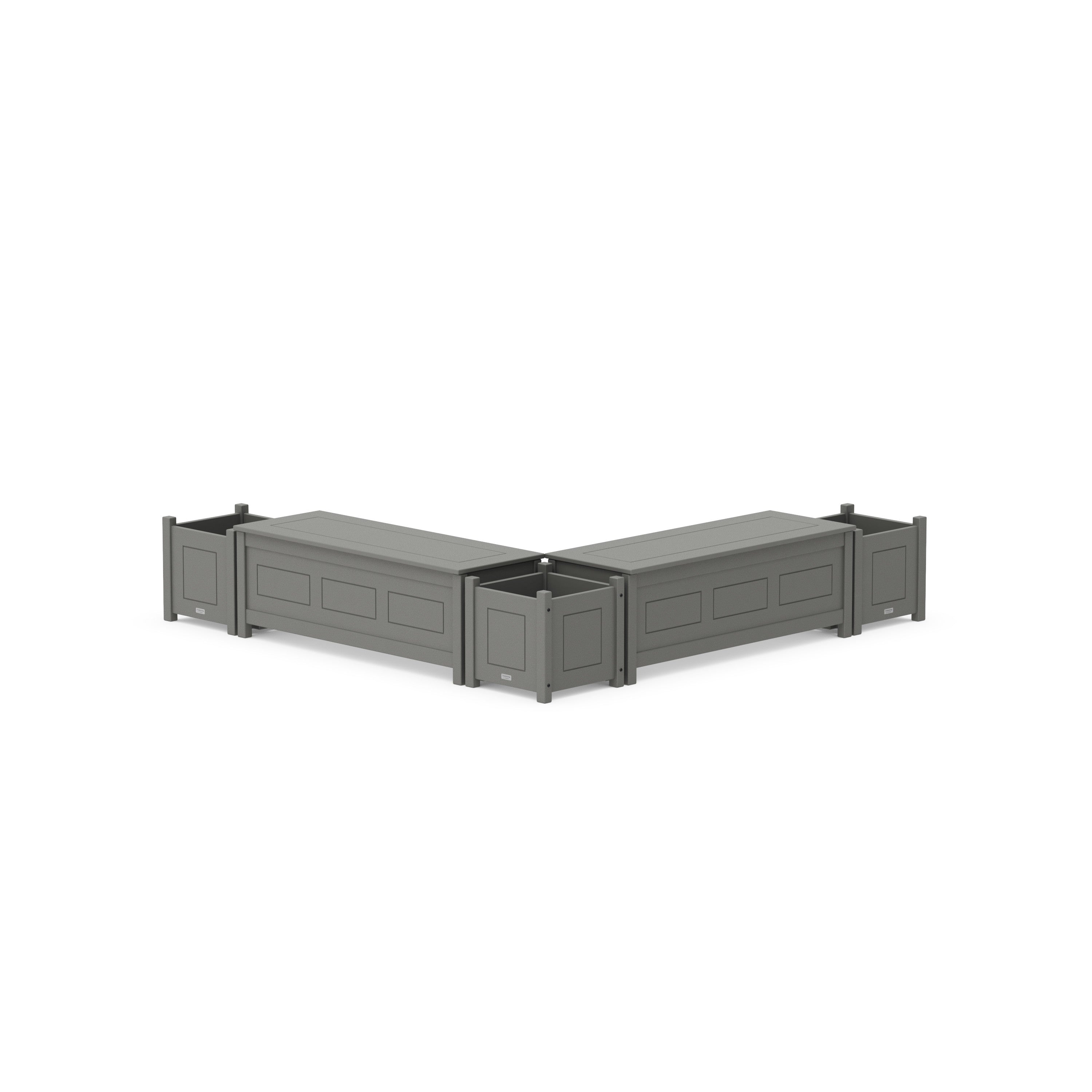 48" Country Living L- Shaped Planter Storage Bench Corner Set