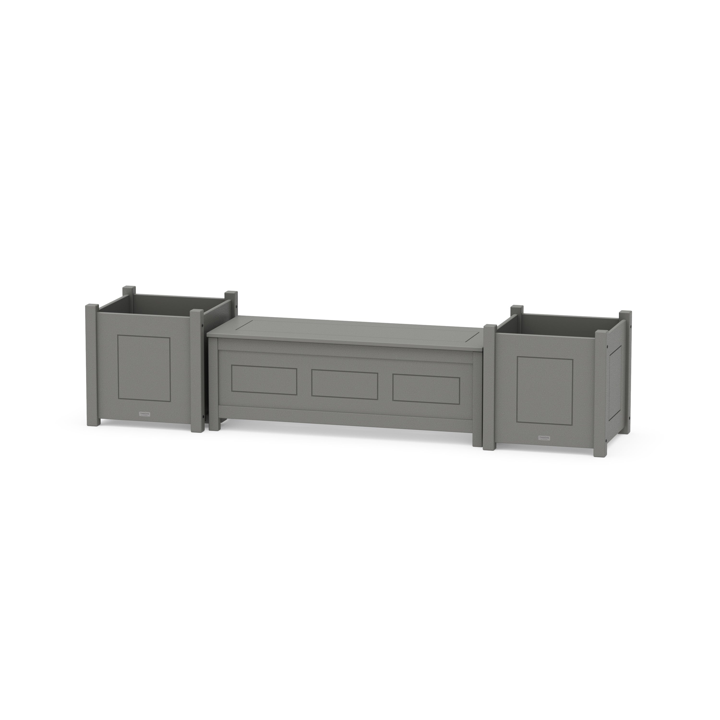 48" Country Living Straight Planter Storage Bench Set- Large