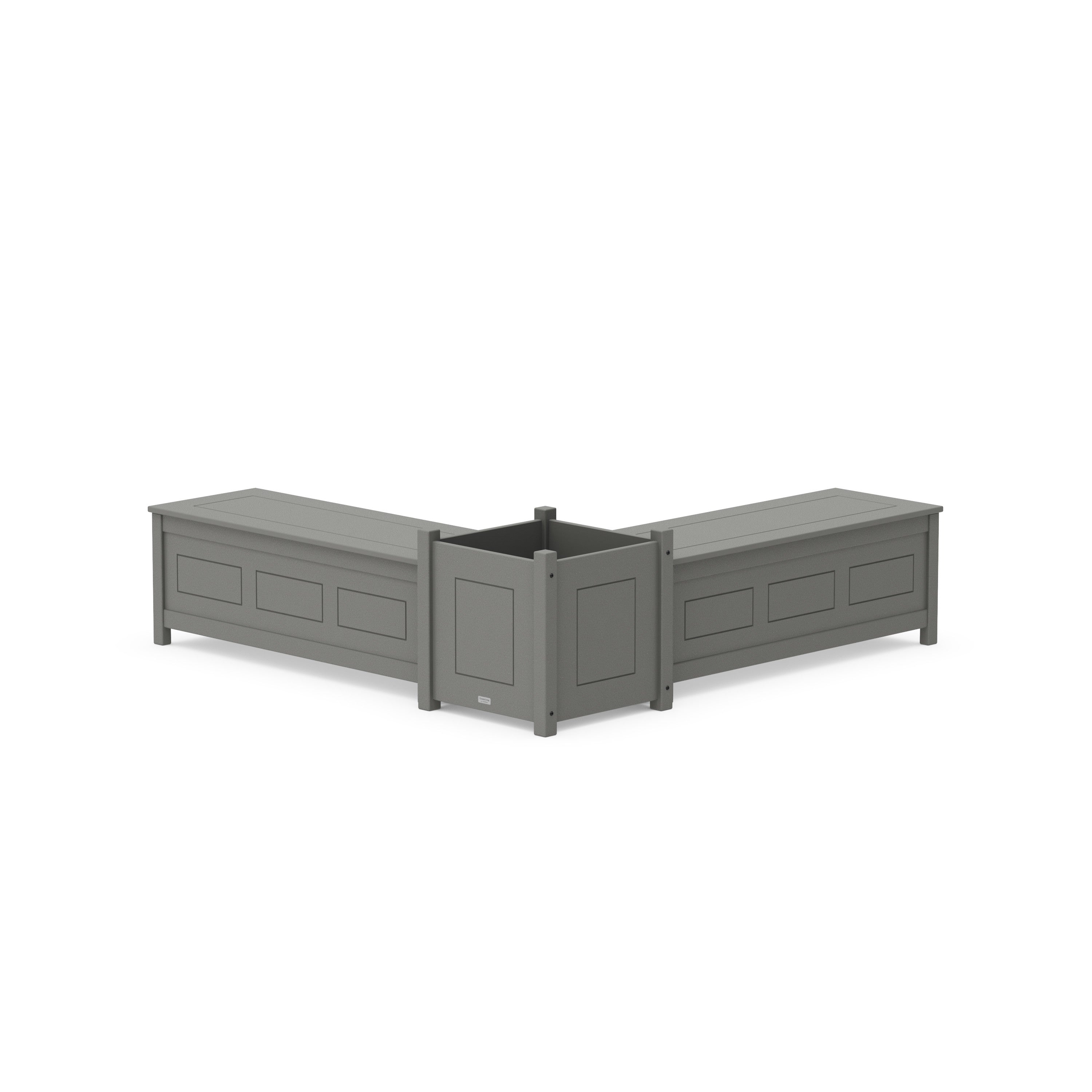 48" Country Living L- Shaped Planter Storage Bench Set- Large
