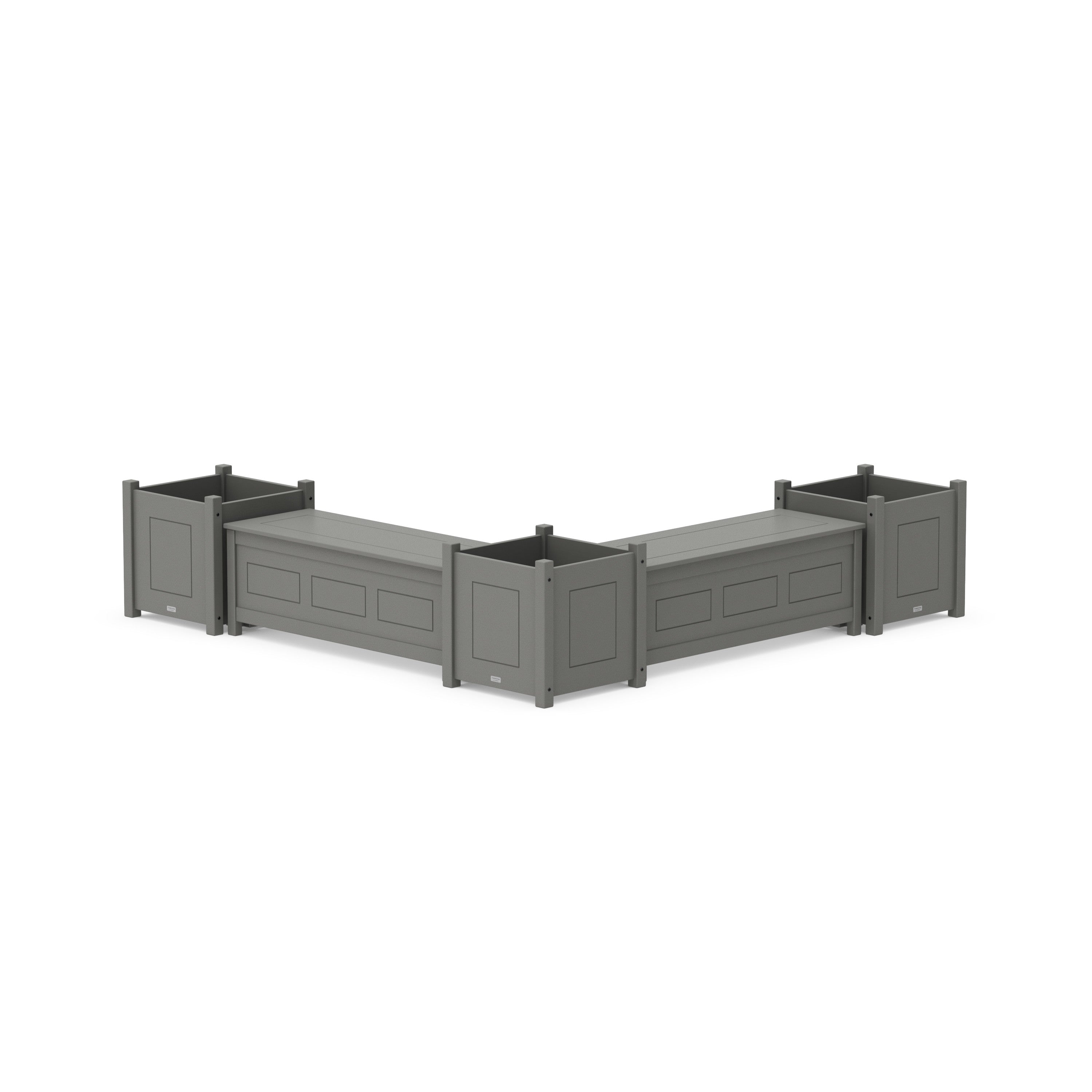48" Country Living L- Shaped Planter Storage Bench Corner Set- Large