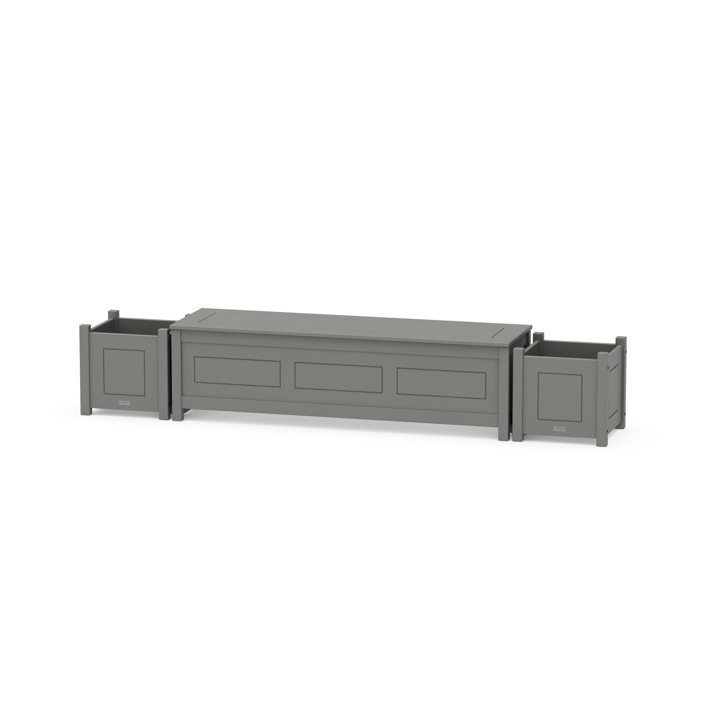 60" Country Living Straight Planter Storage Bench Set