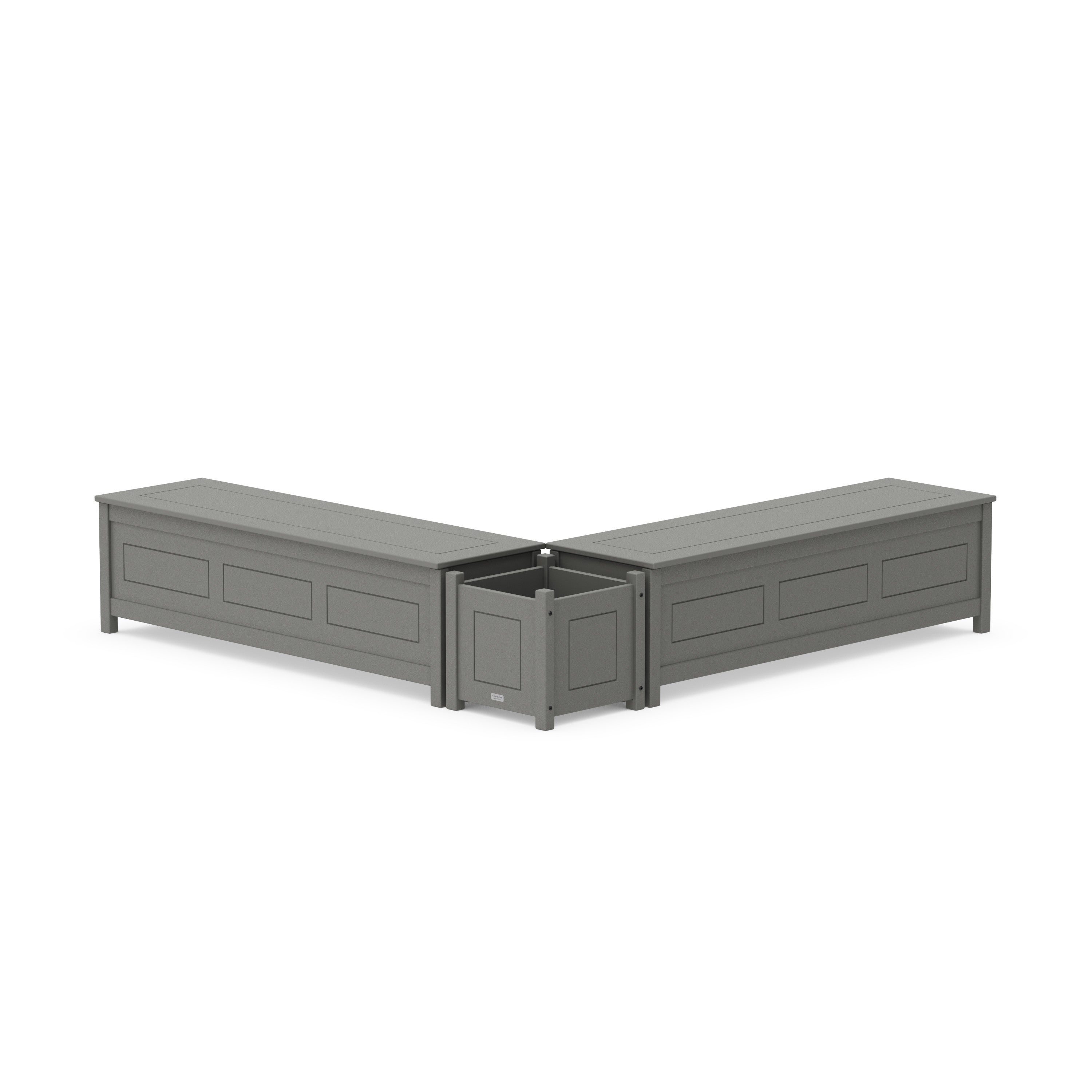 60" Country Living L- Shaped Planter Storage Bench Set