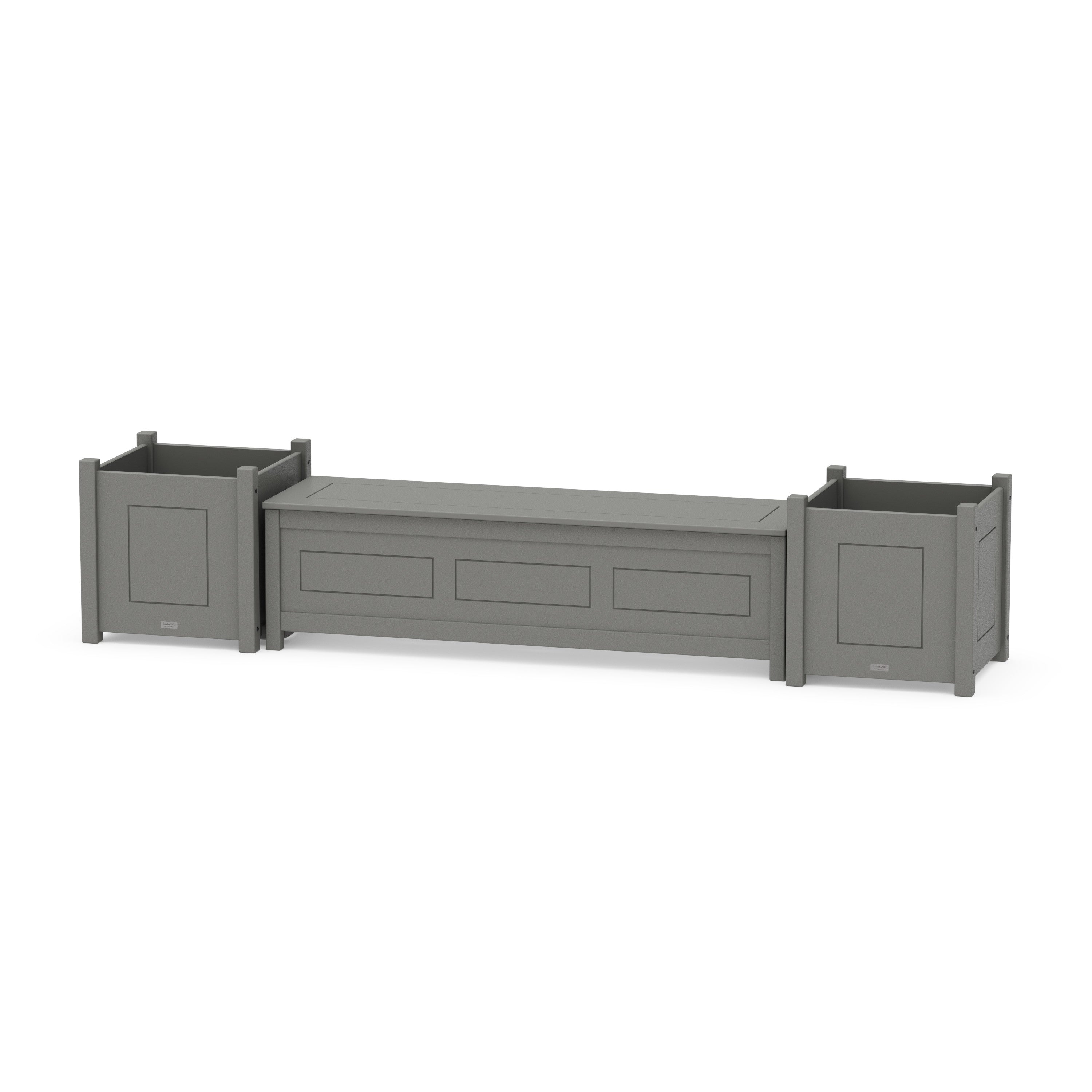 60" Country Living Straight Planter Storage Bench Set- Large