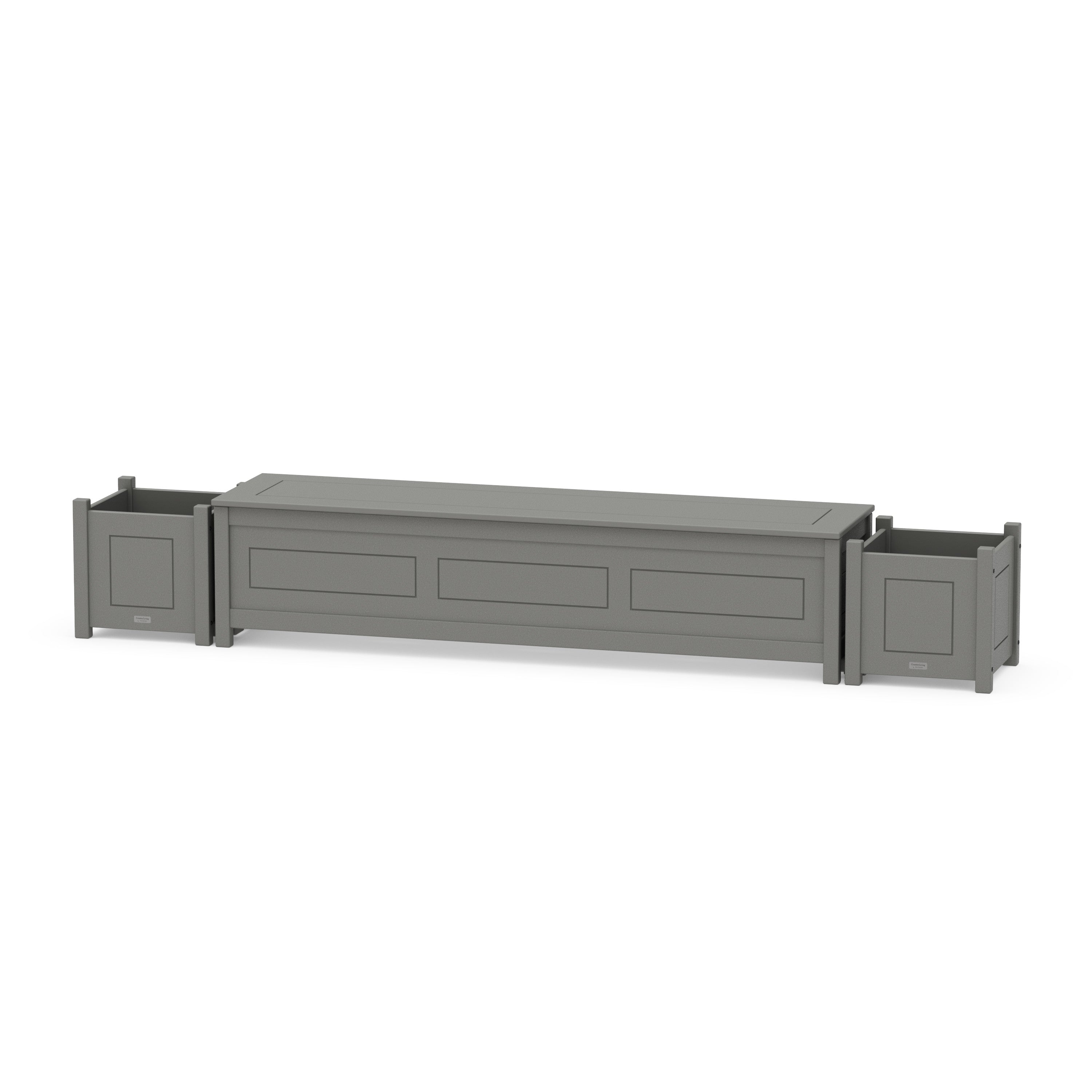 72" Country Living Straight Planter Storage Bench Set