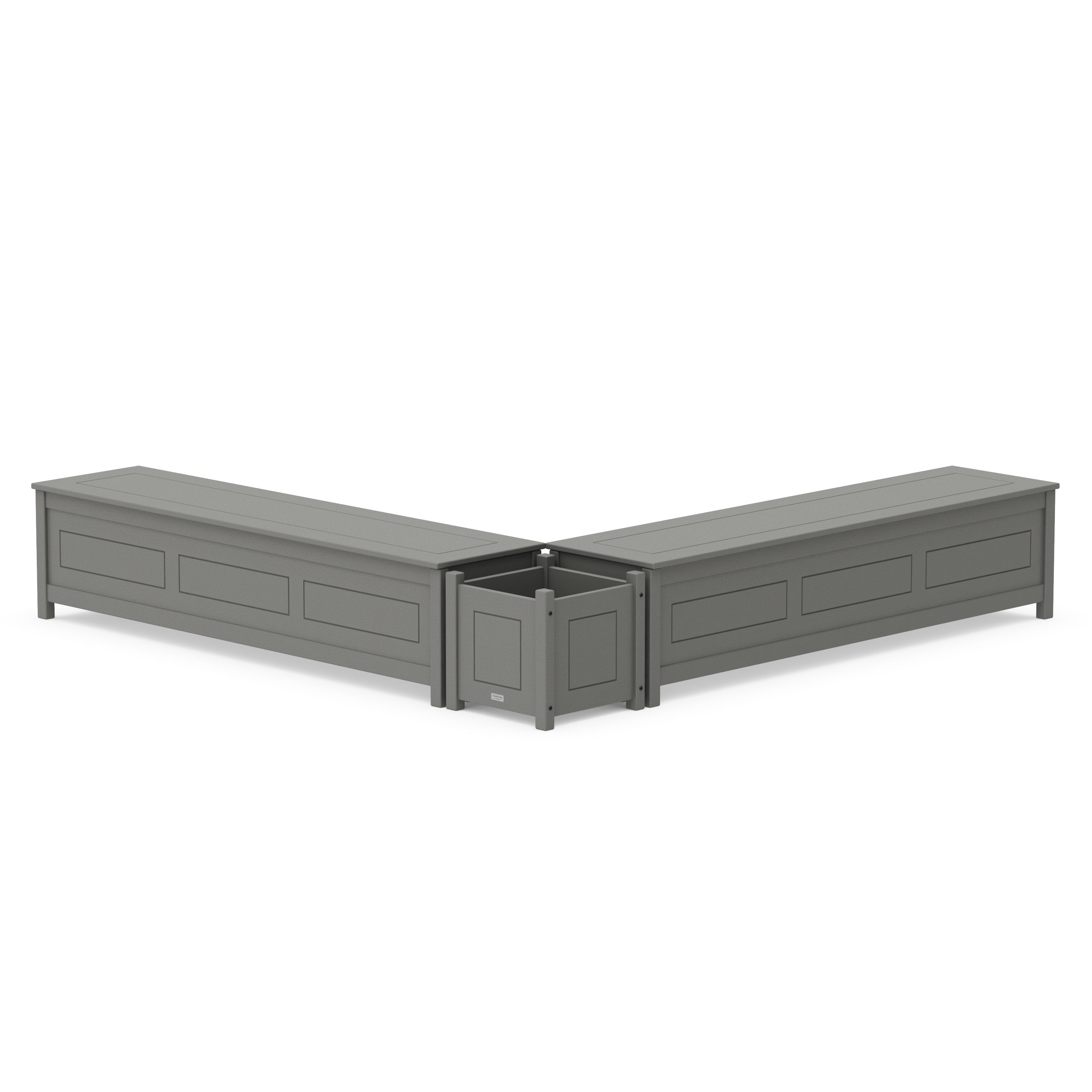 72" Country Living L- Shaped Planter Storage Bench Set