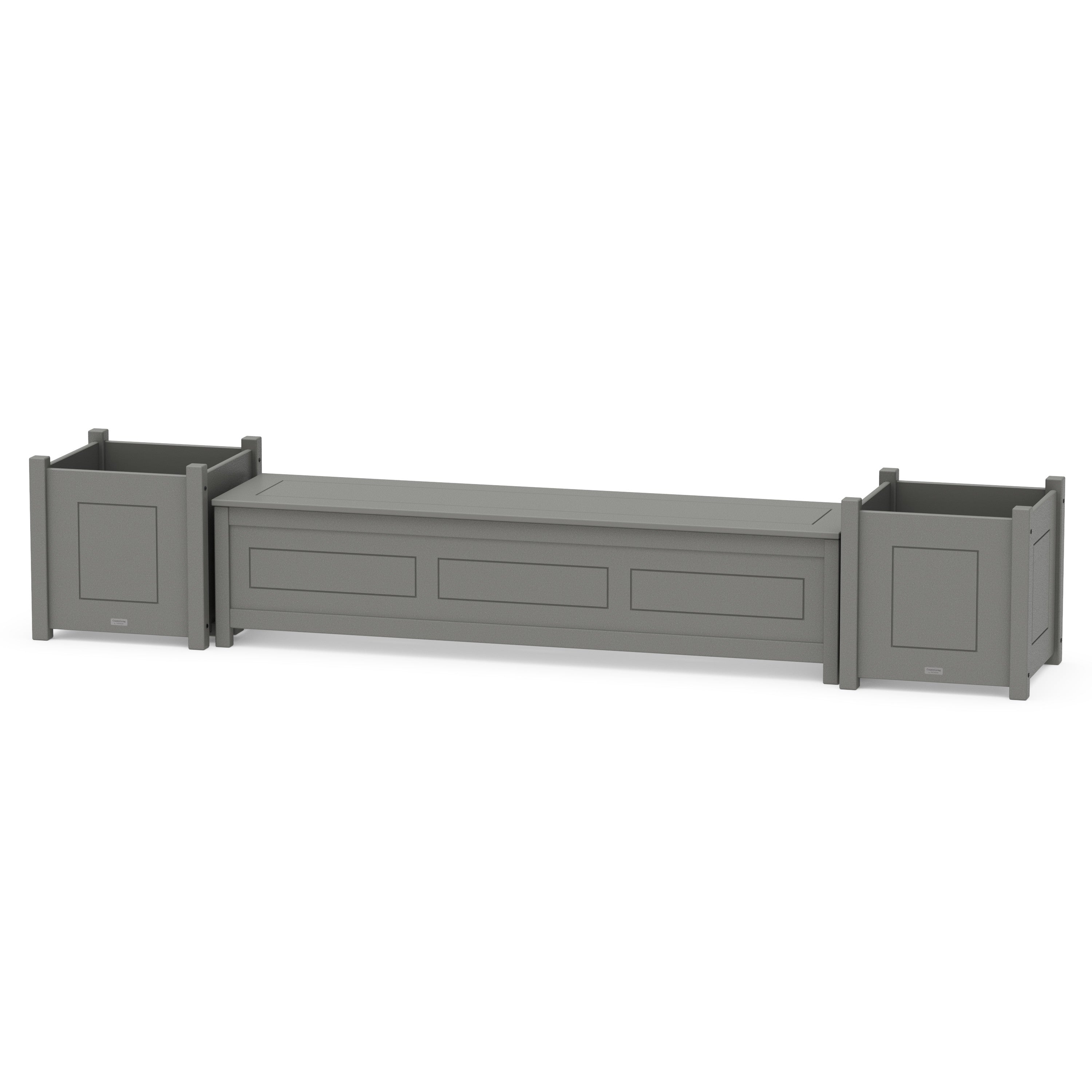 72" Country Living Straight Planter Storage Bench Set- Large