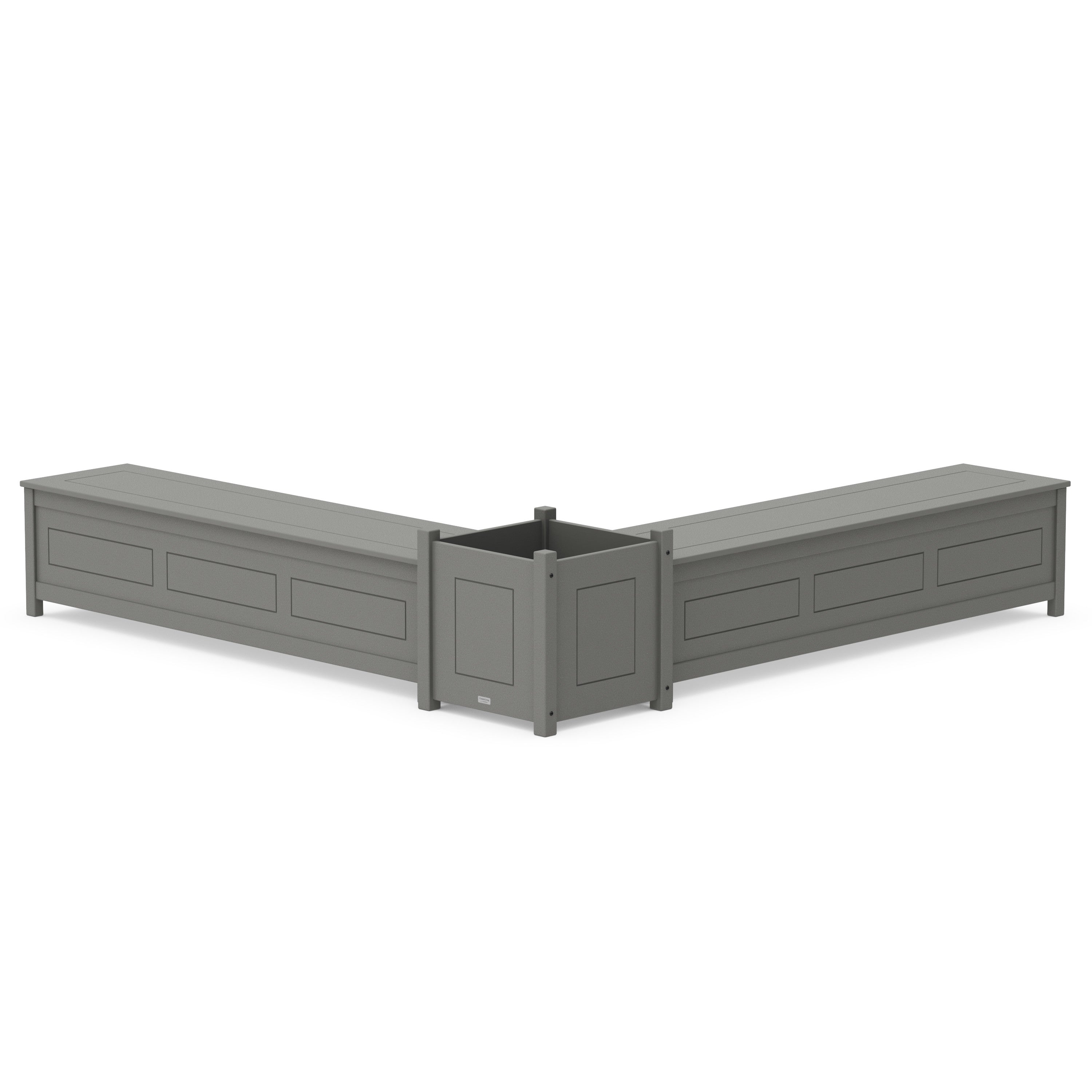 72" Country Living L- Shaped Planter Storage Bench Set- Large
