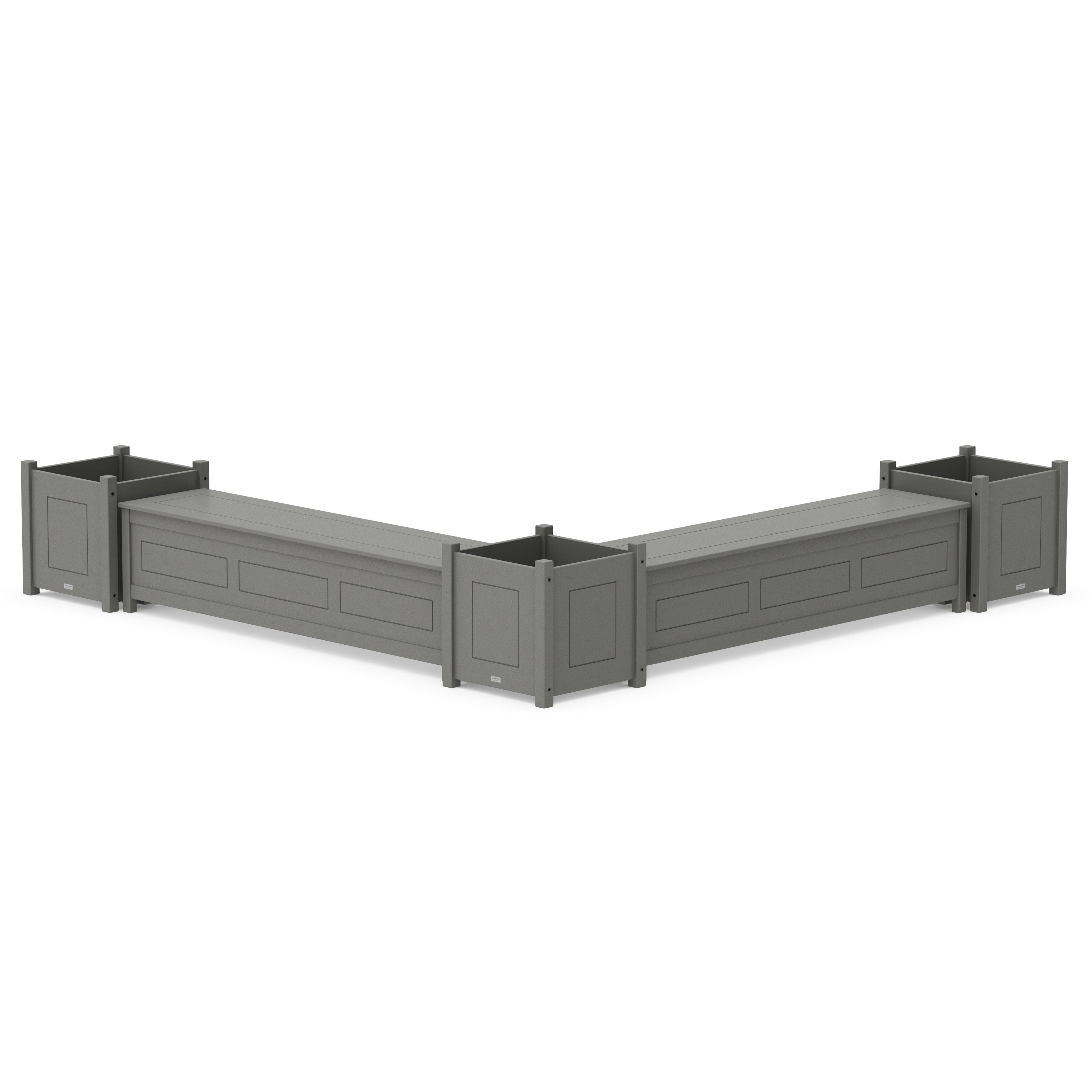 72" Country Living L- Shaped Planter Storage Bench Corner Set- Large