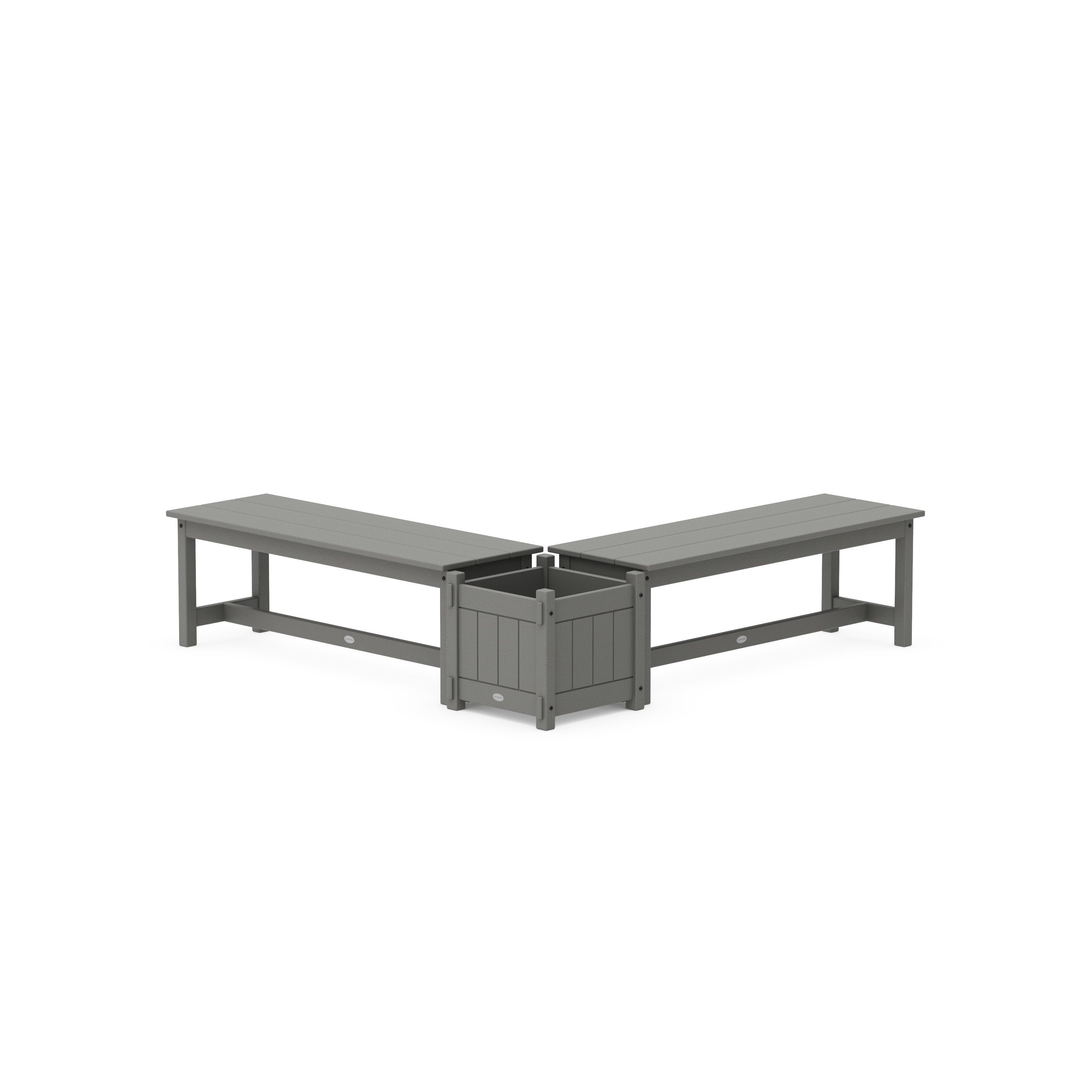 48" Vineyard L- Shaped Planter Bench Set