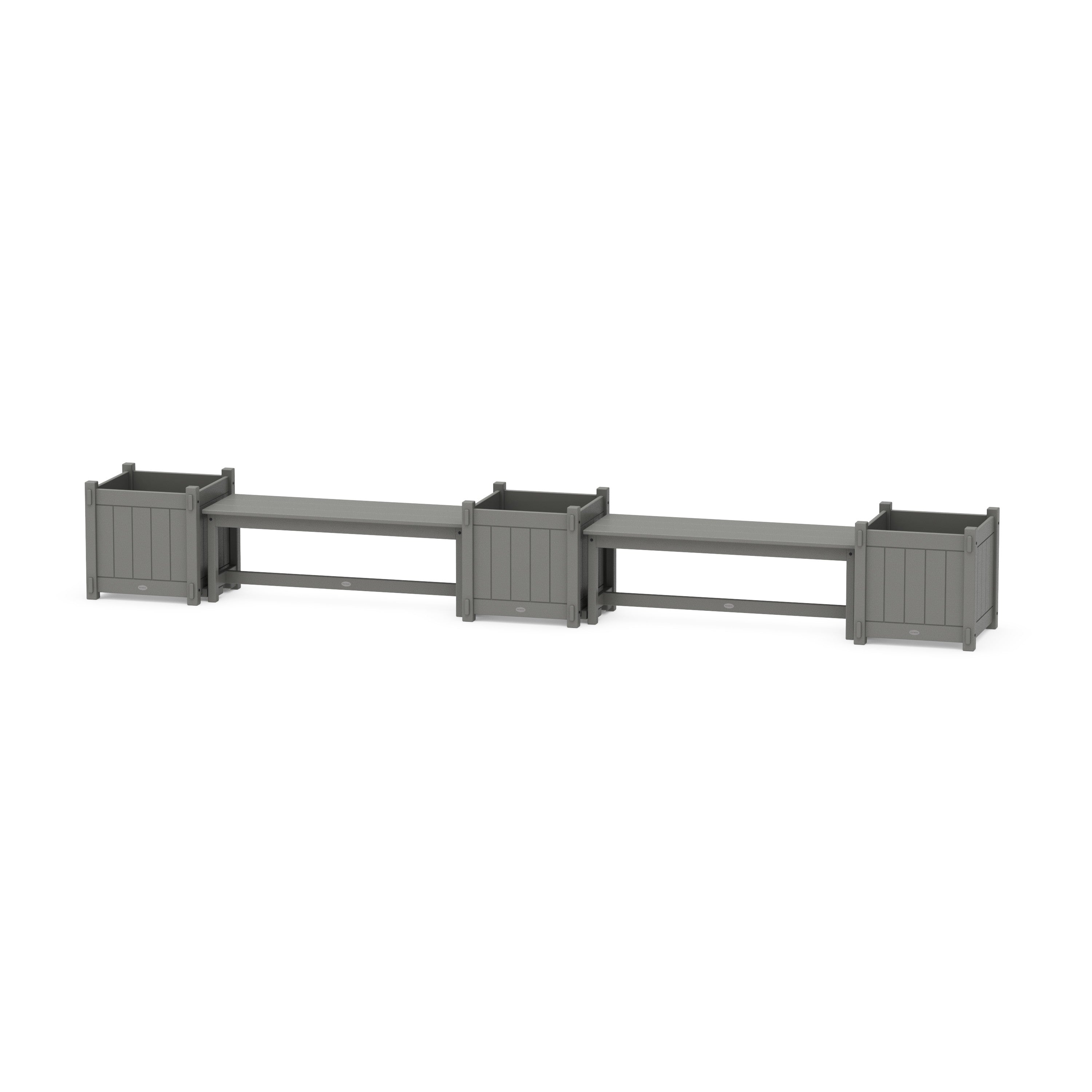 POLYWOOD® 48" Vineyard L- Shaped Planter Bench Corner Set - Large