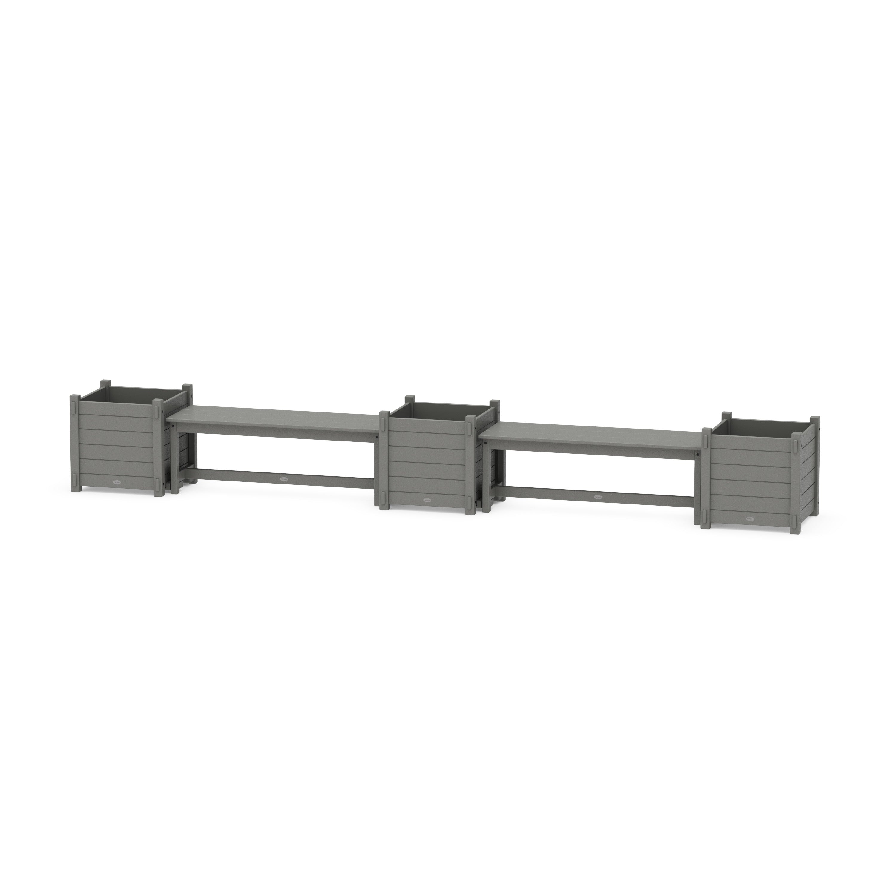 POLYWOOD® 48" Nautical L- Shaped Planter Bench Corner Set - Large