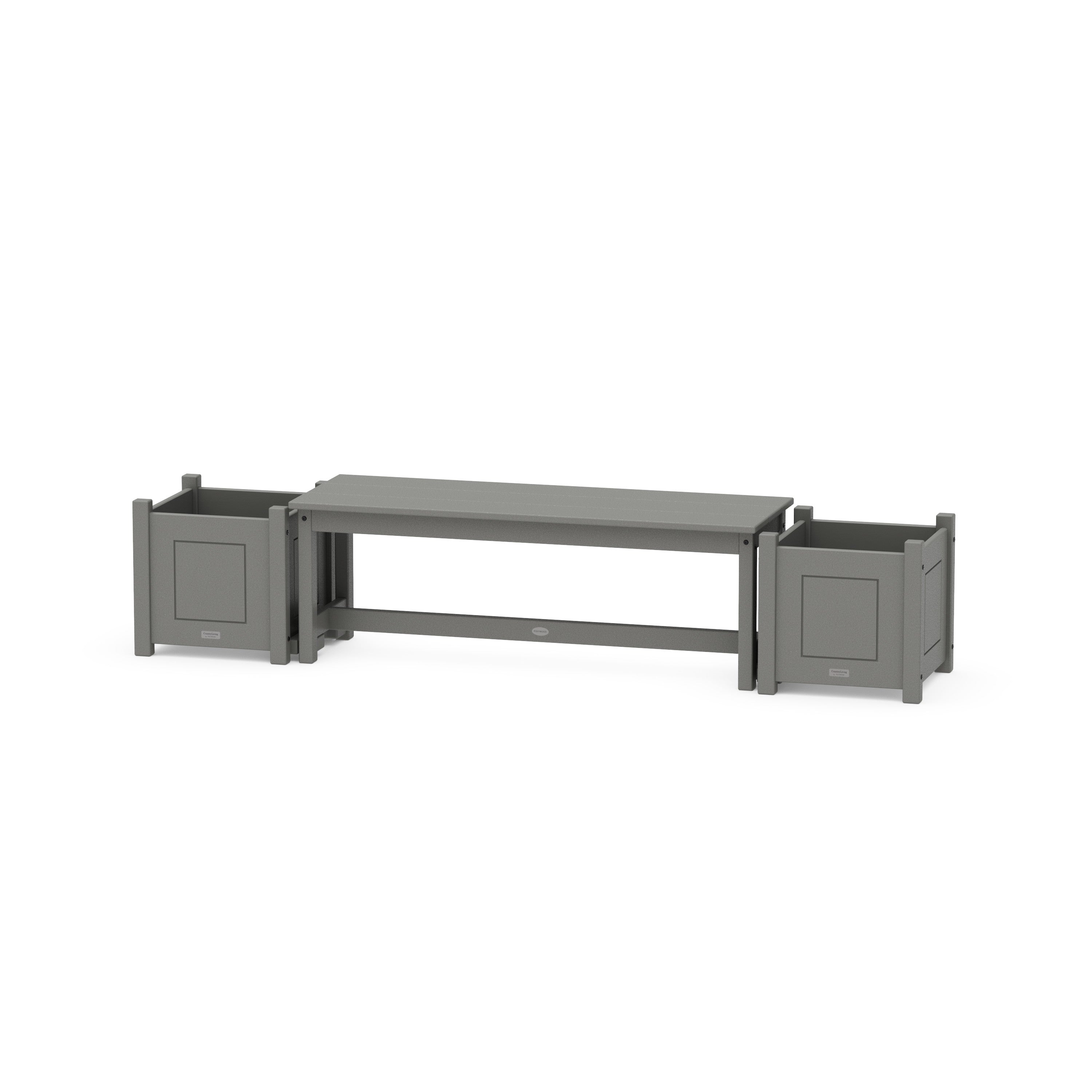 POLYWOOD® 48" Country Living Straight Planter Bench Set