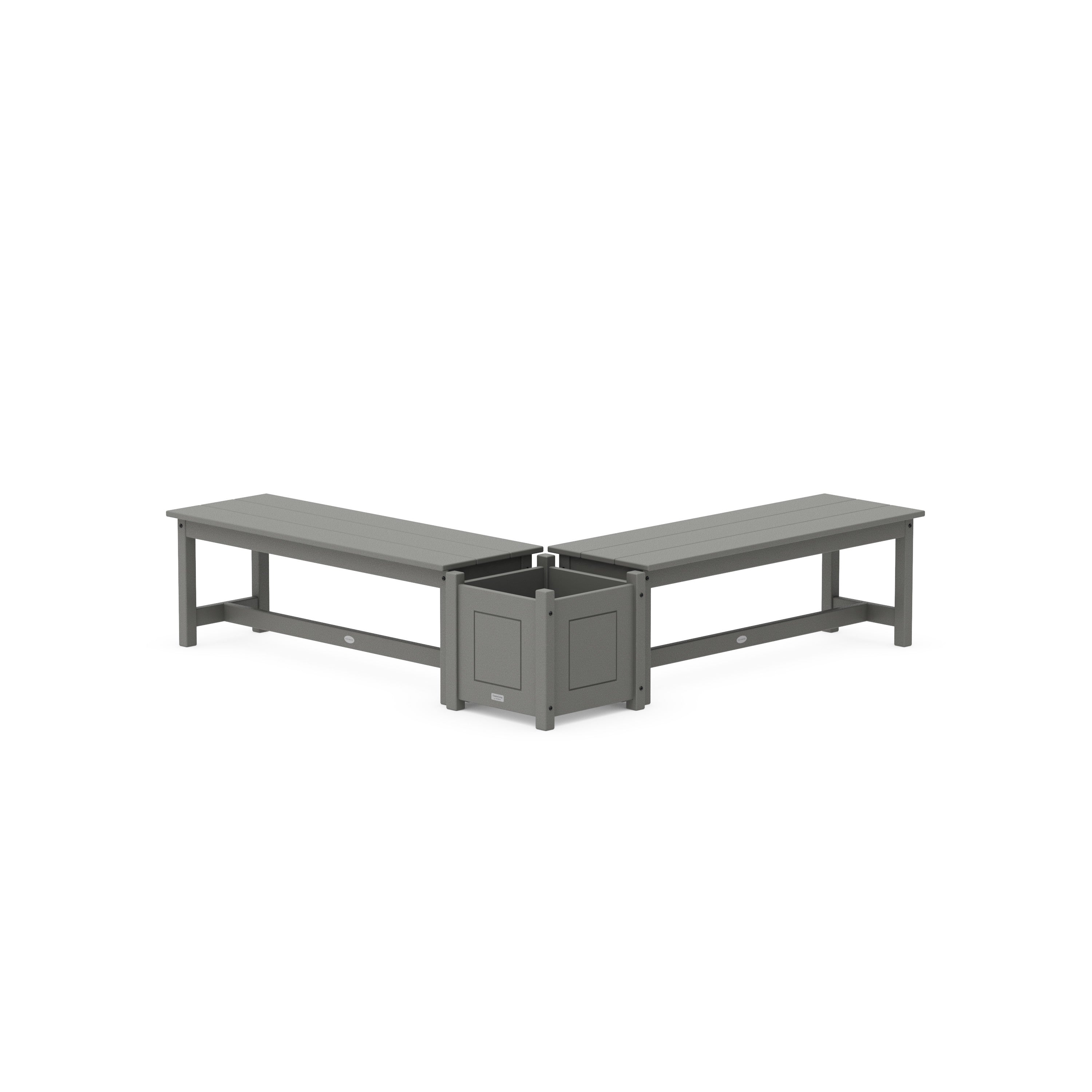 POLYWOOD® 48" Country Living L- Shaped Planter Bench Set