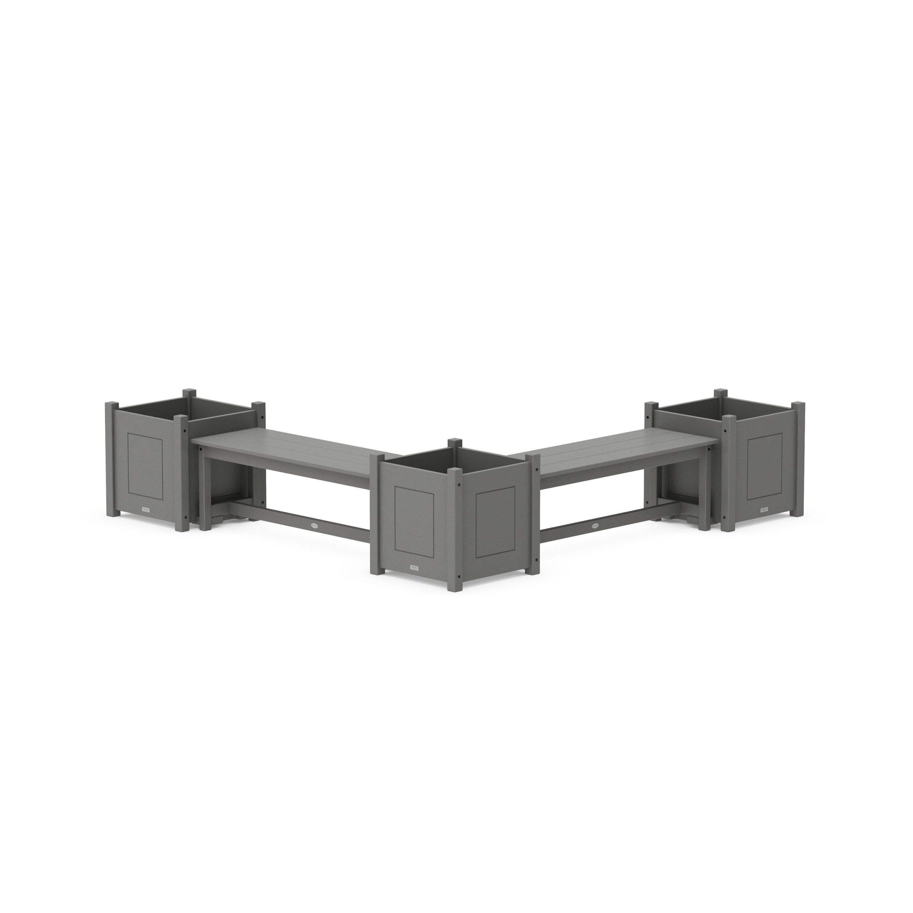 POLYWOOD® 48" Country Living L- Shaped Planter Bench Corner Set - Large