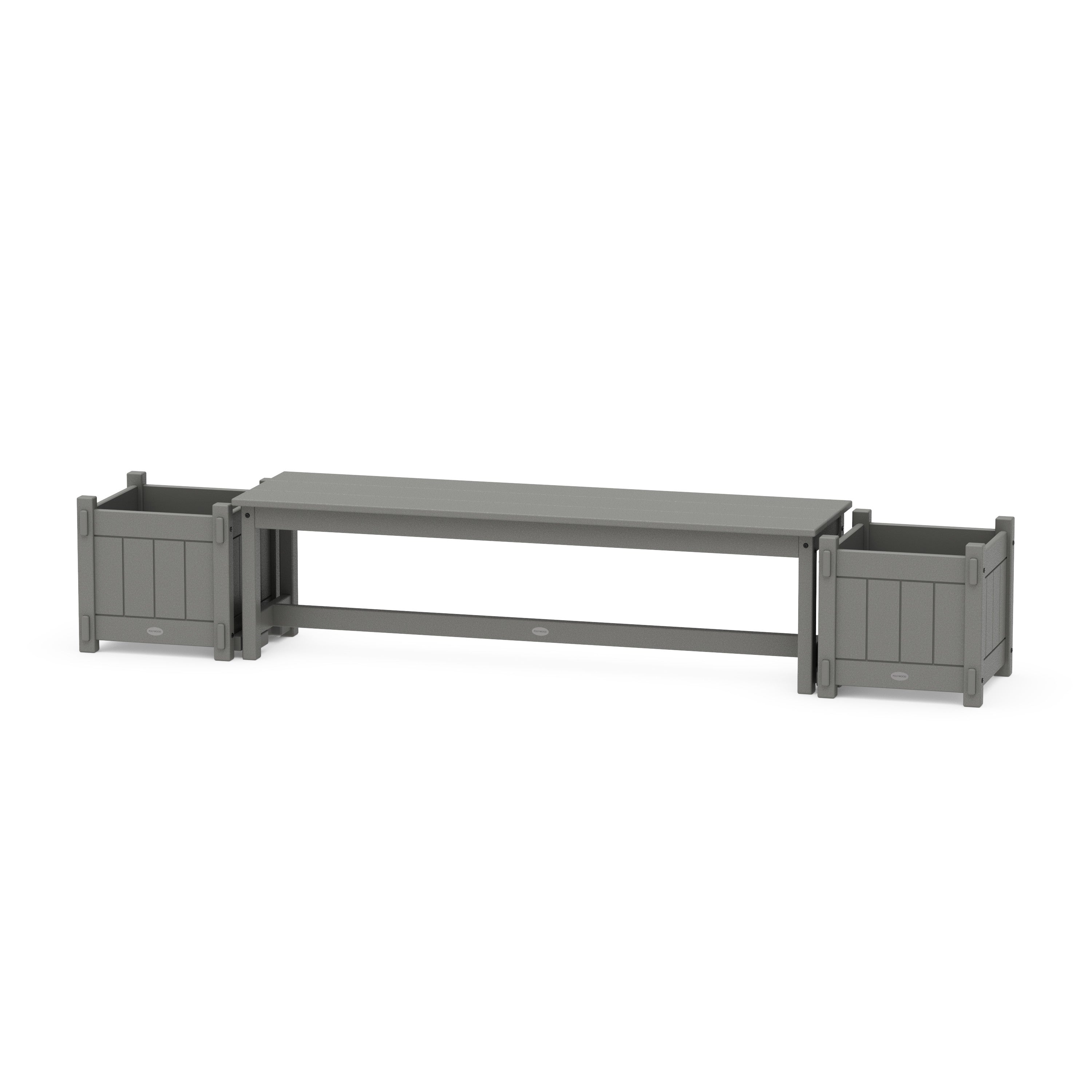 POLYWOOD® 60" Vineyard Straight Planter Bench Set