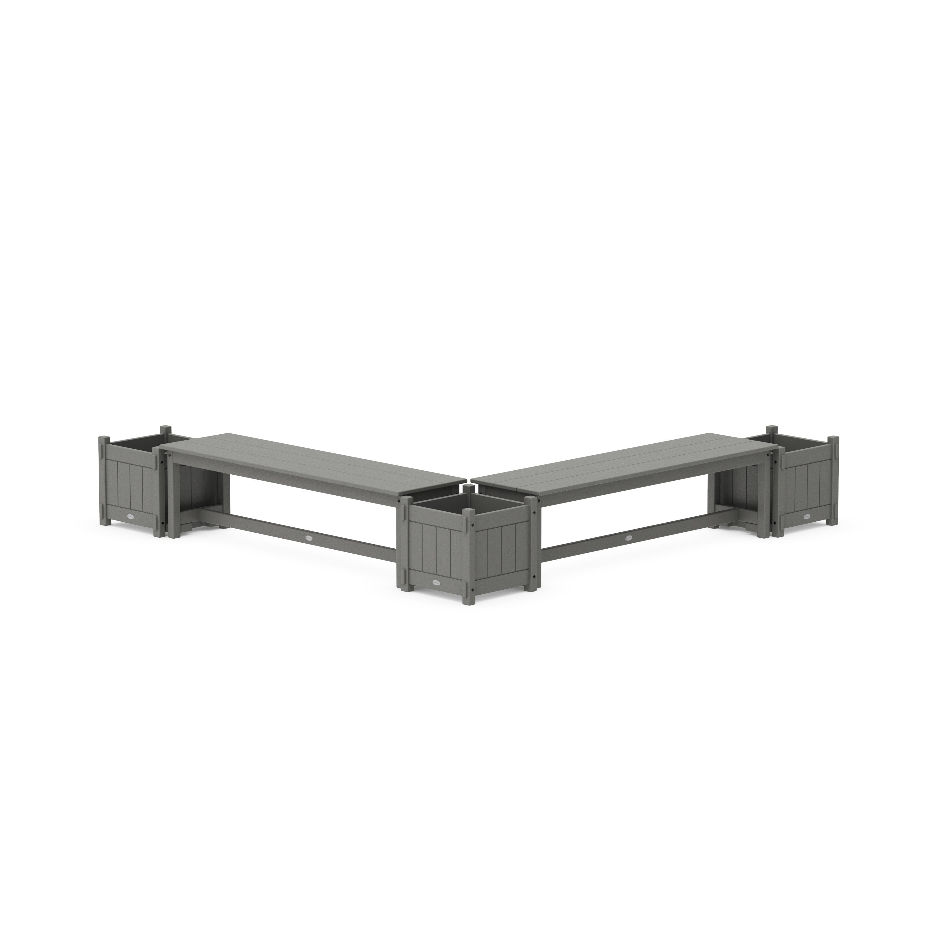 POLYWOOD® 60" Vineyard L- Shaped Planter Bench Corner Set