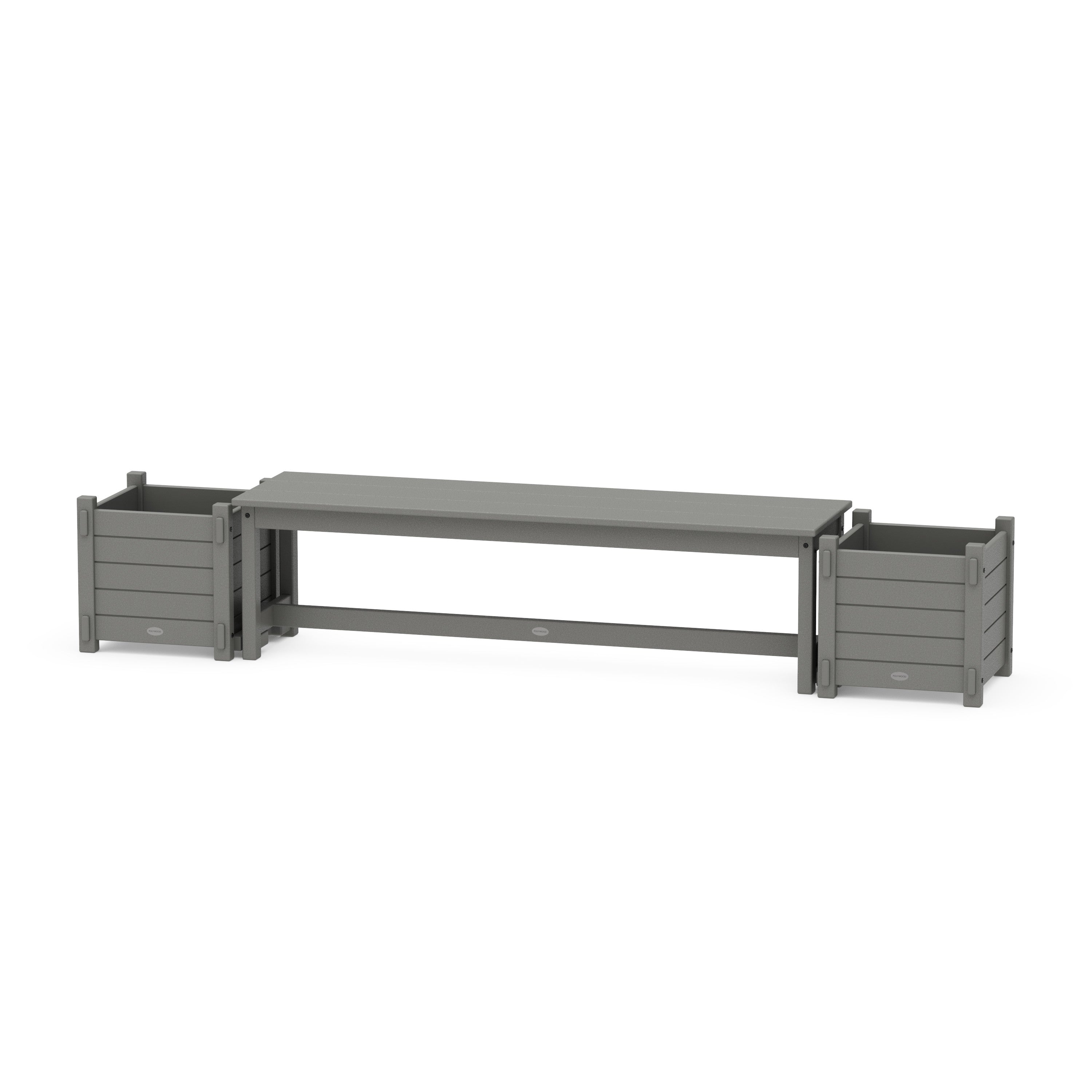 POLYWOOD® 60" Nautical Straight Planter Bench Set