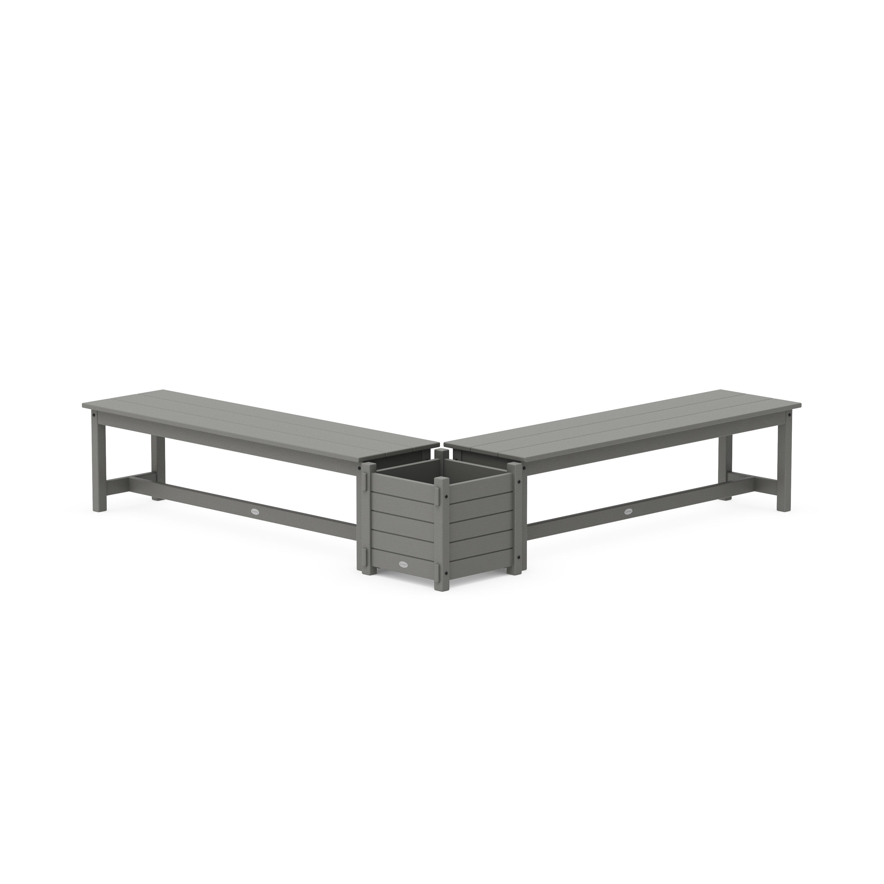 POLYWOOD® 60" Nautical L- Shaped Planter Bench Set