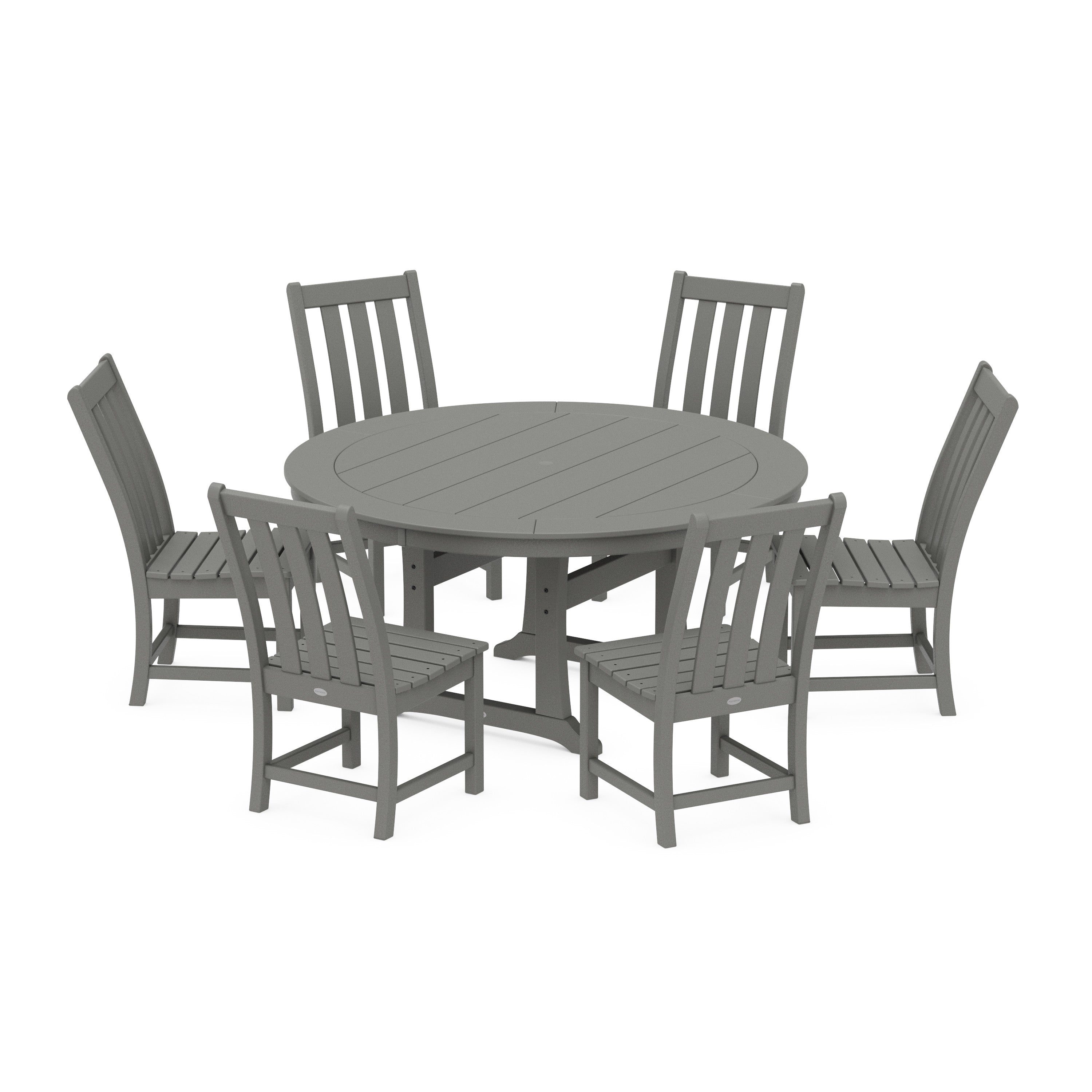 POLYWOOD® Vineyard 7-Piece Side Chair Round Dining Set