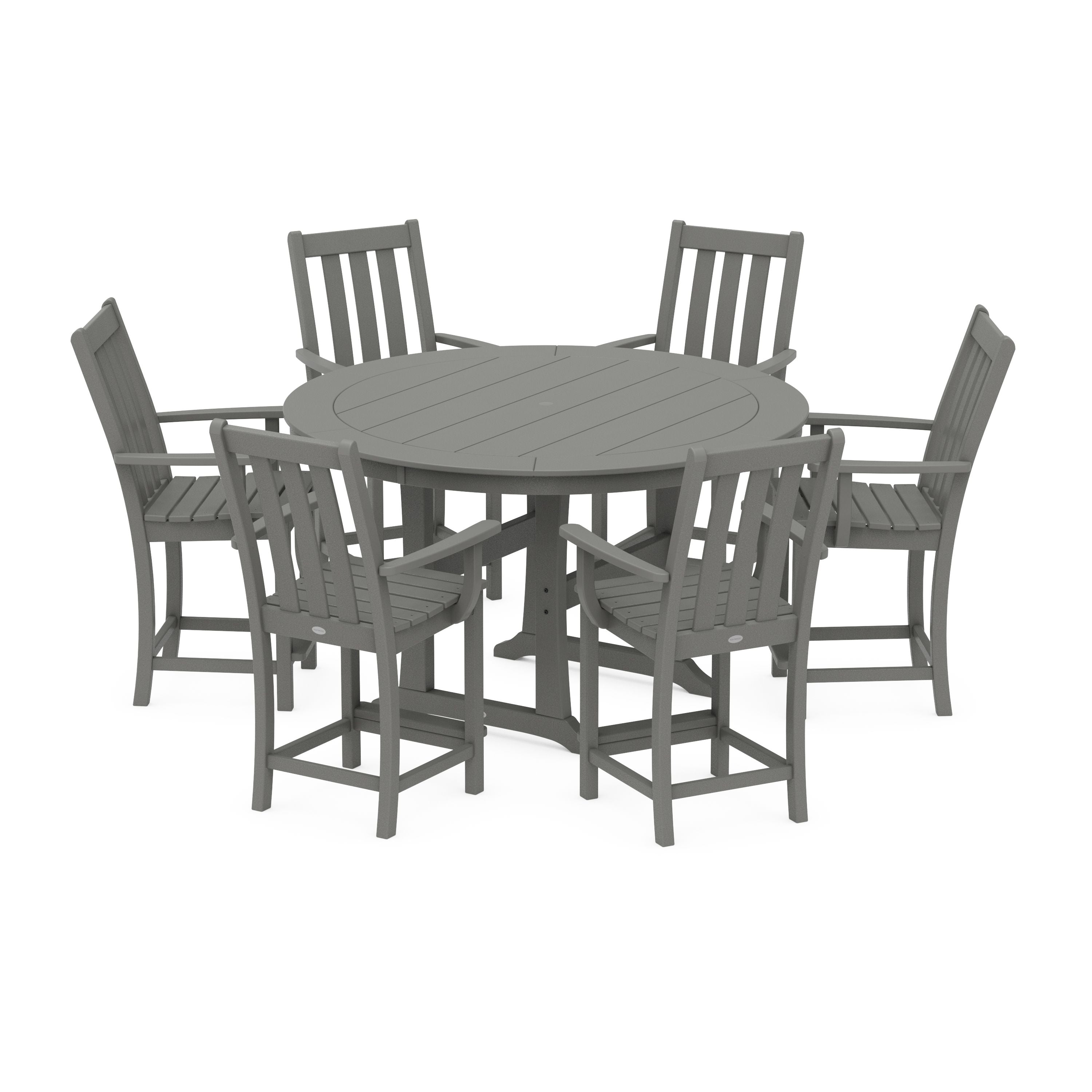 POLYWOOD® Vineyard 7-Piece Arm Chair Round Counter Set