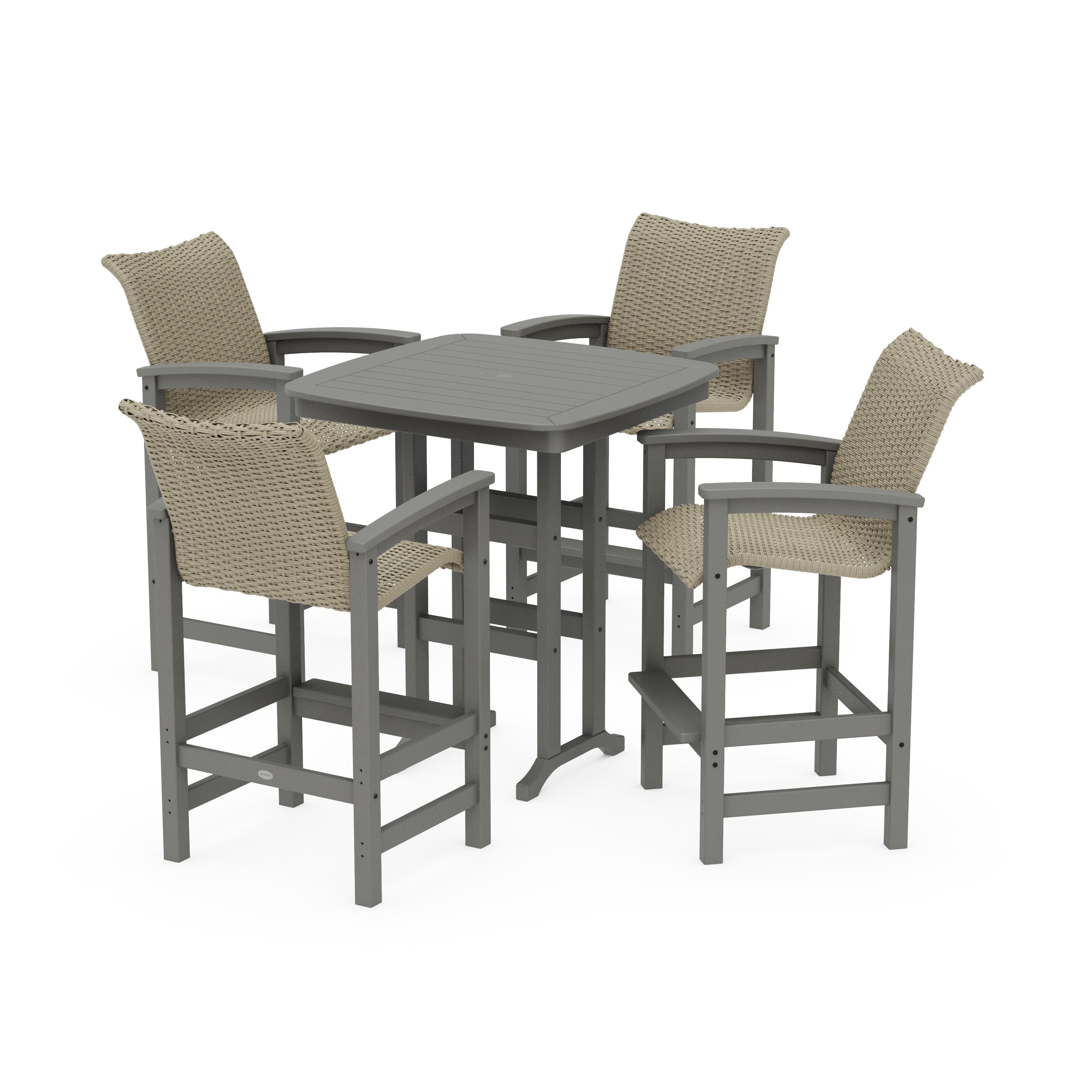 POLYWOOD® Coastal Woven 5-Piece Bar Set