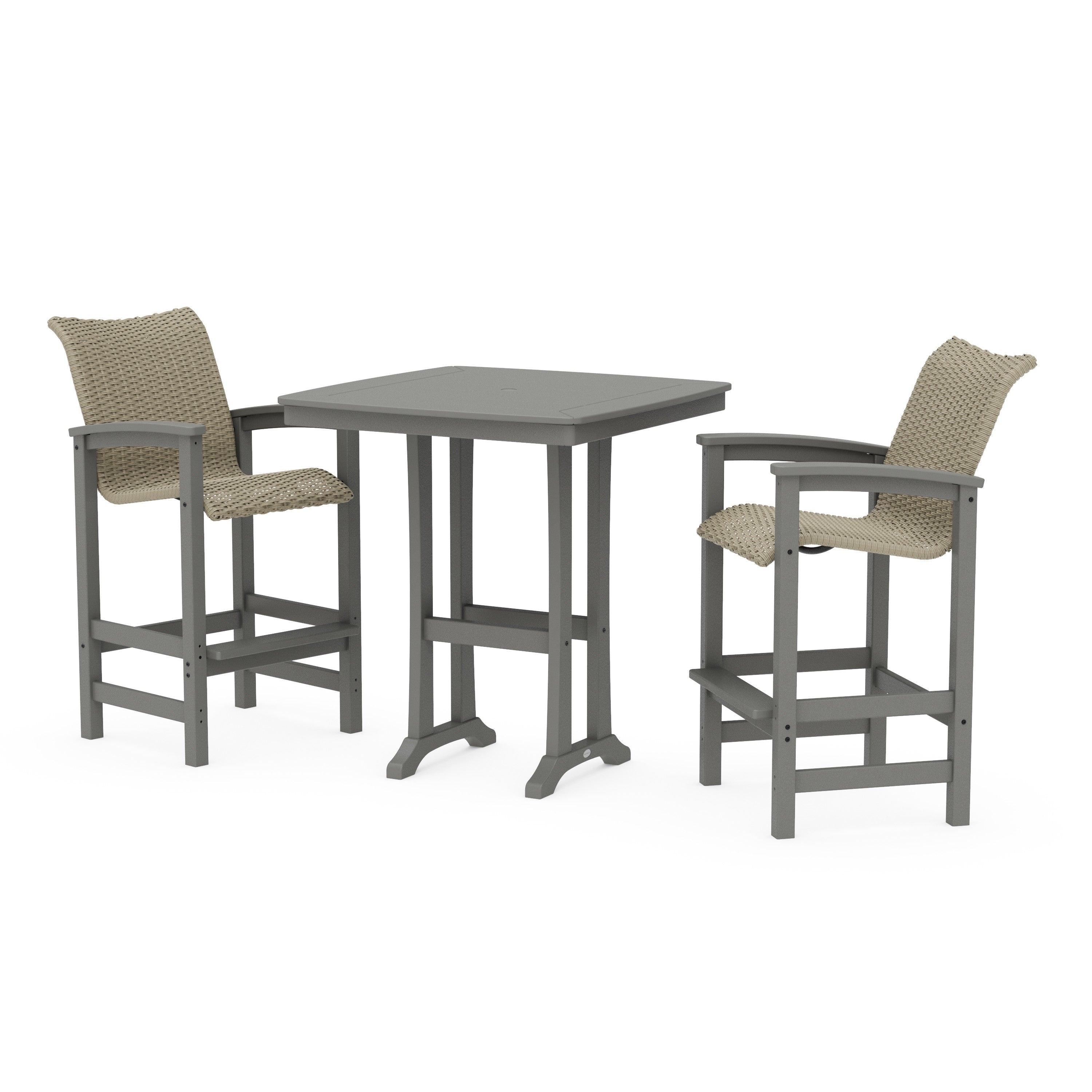 POLYWOOD® Coastal Woven 3-Piece Bar Set