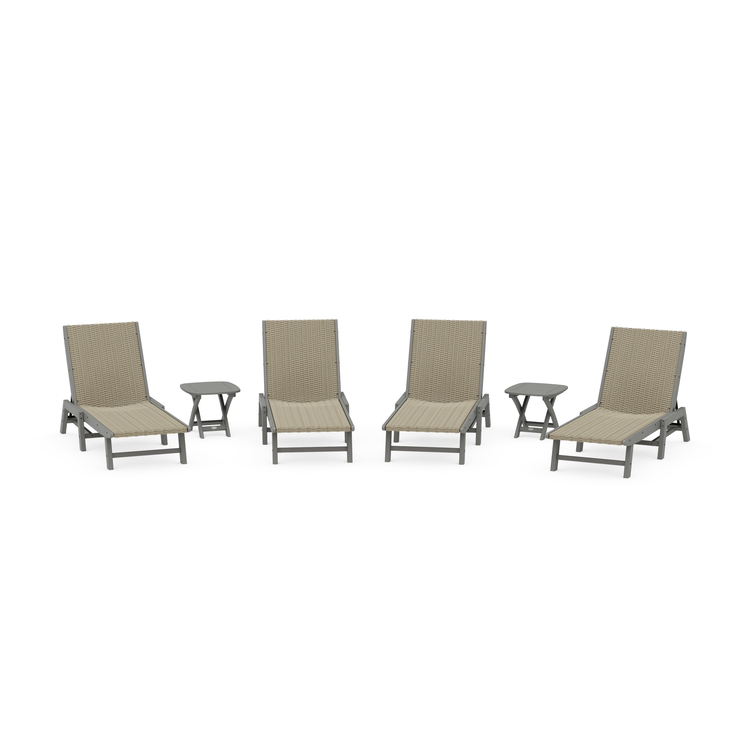 POLYWOOD® 6- Piece Coastal Woven Chaise Lounge Set