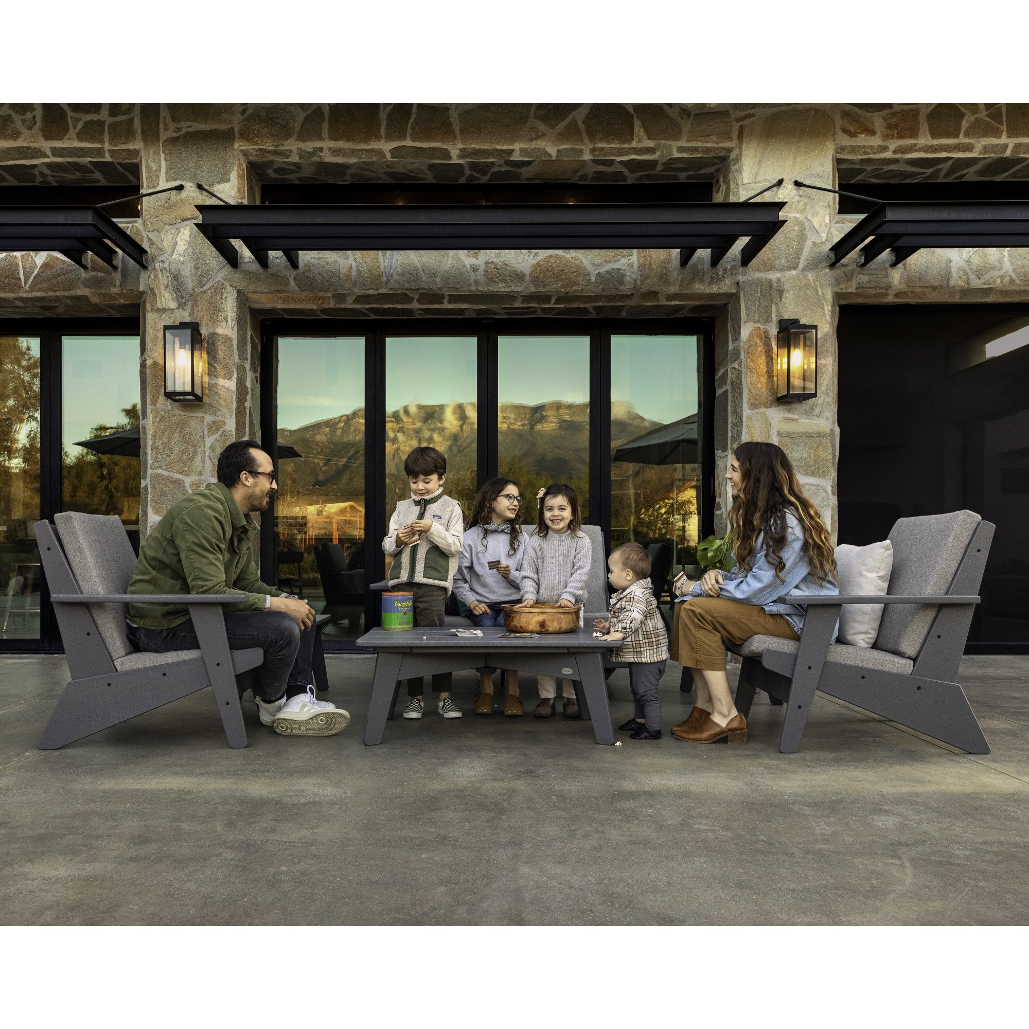 POLYWOOD® Riviera Modern Lounge 4-Piece Set - Lifestyle View 1