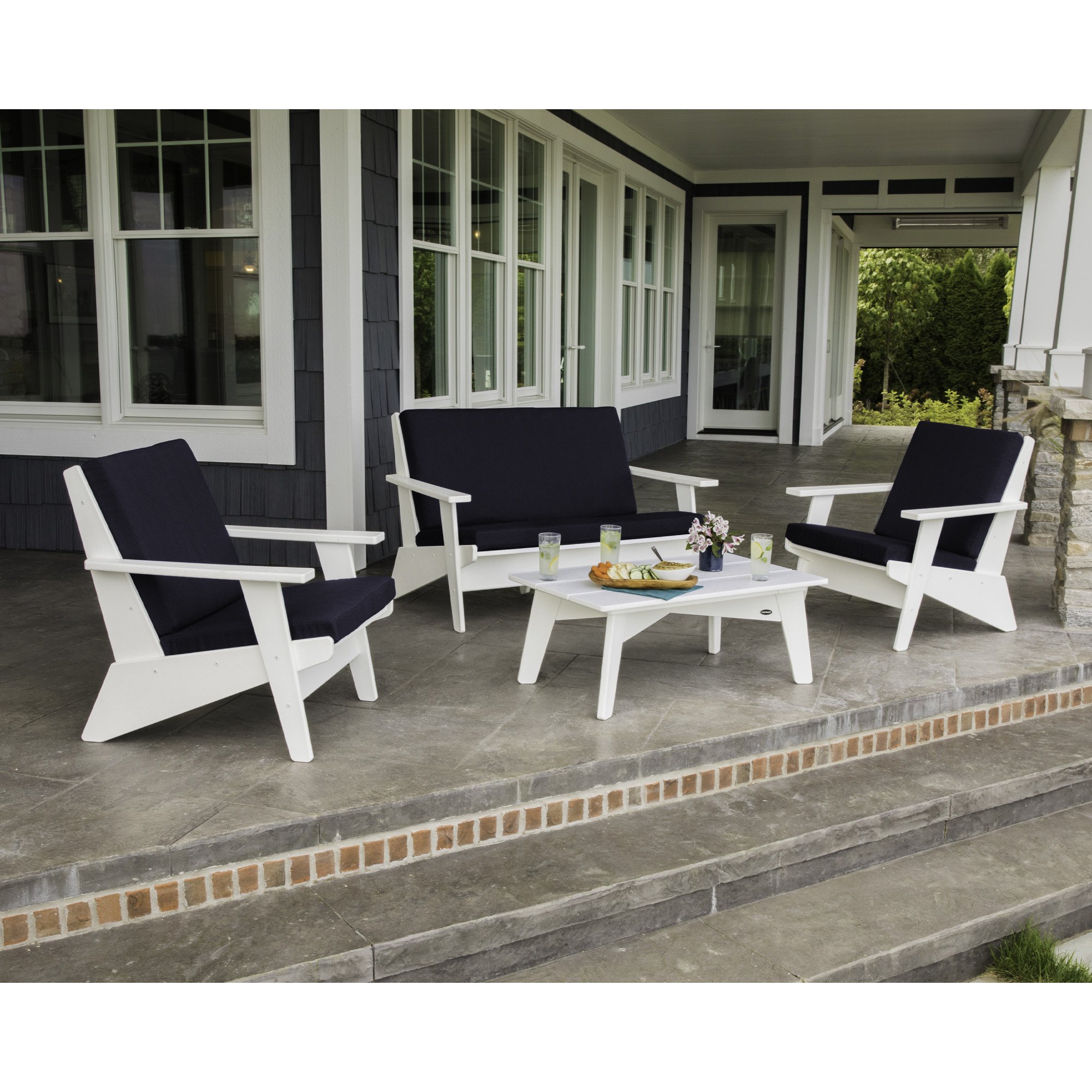 POLYWOOD® Riviera Modern Lounge 4-Piece Set - Lifestyle View 2