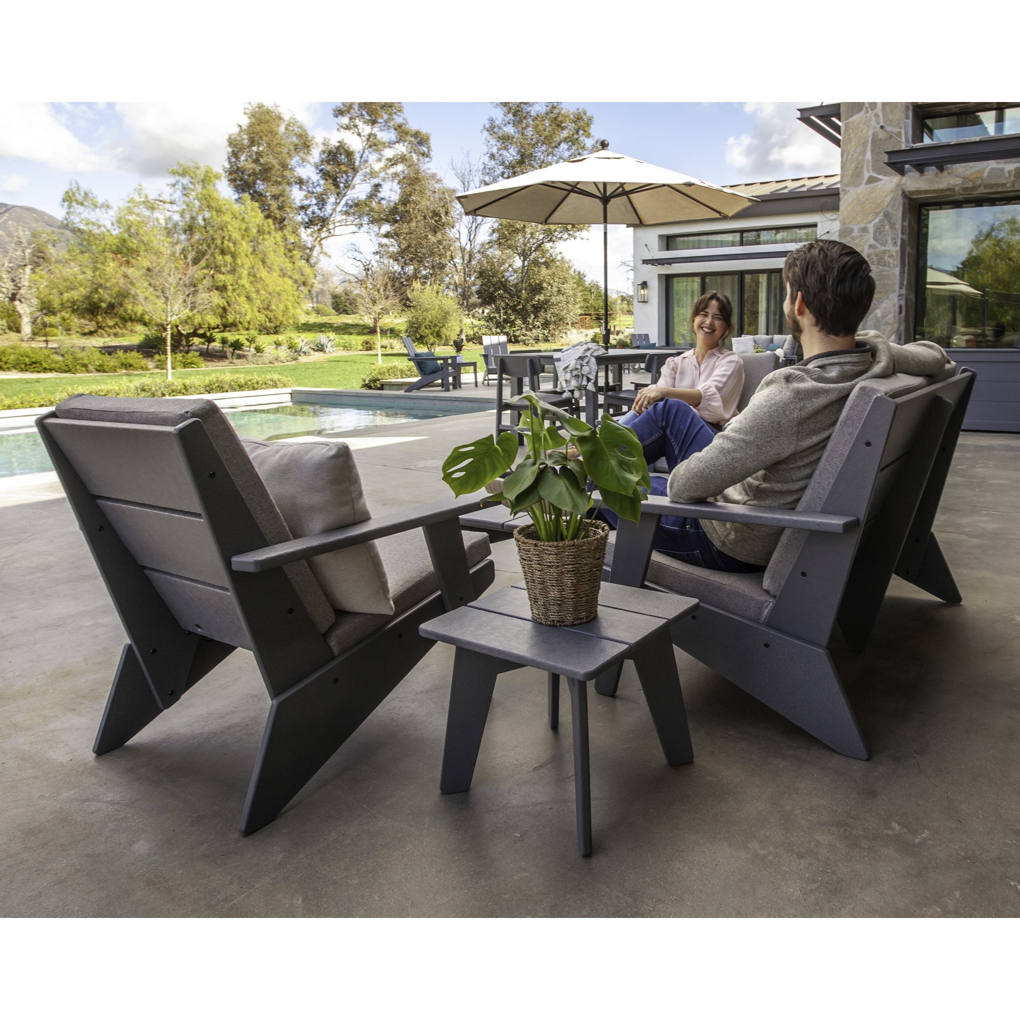 POLYWOOD® Riviera Modern Lounge 4-Piece Set - Lifestyle View 4