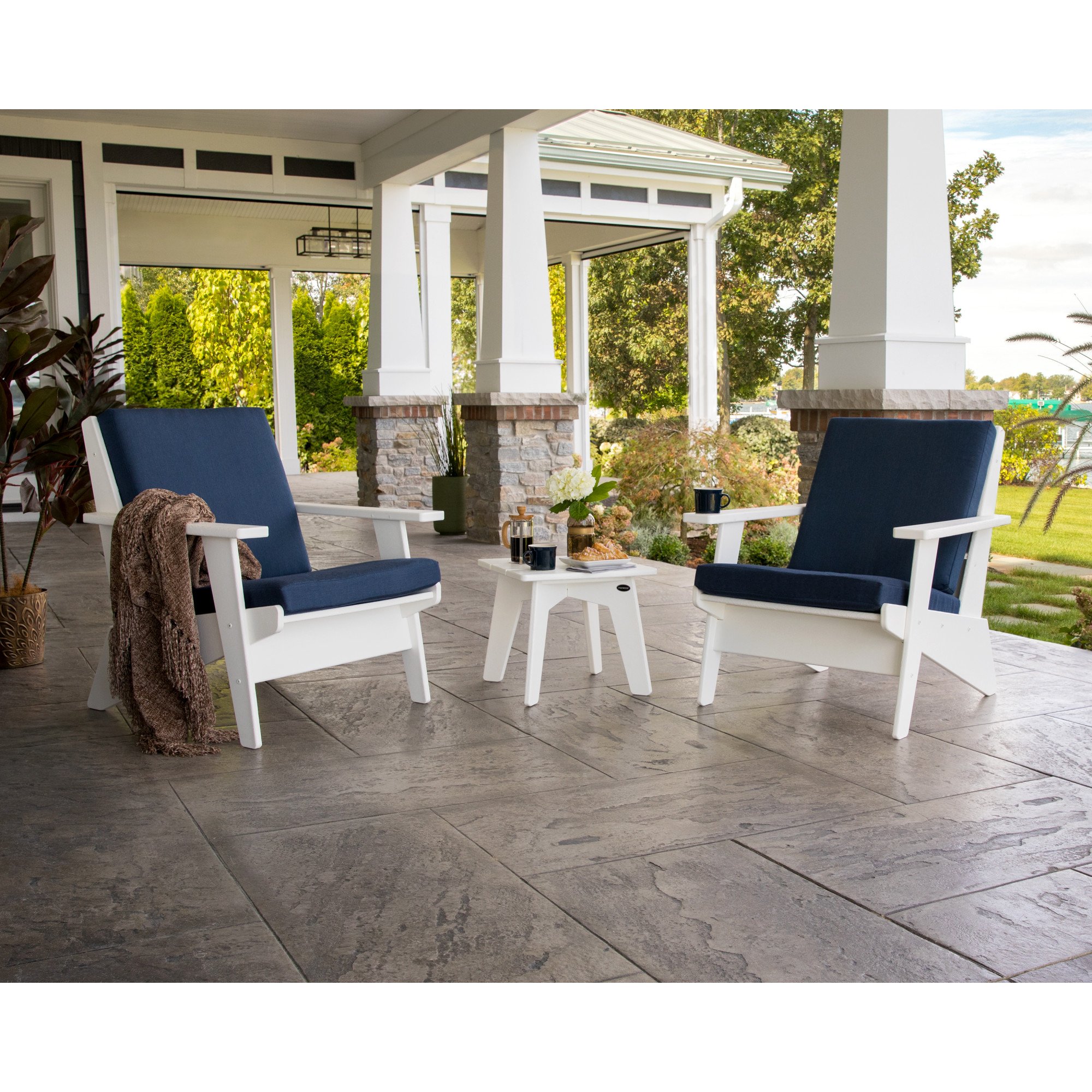 POLYWOOD® Riviera Modern Lounge 3-Piece Set - Lifestyle View 1