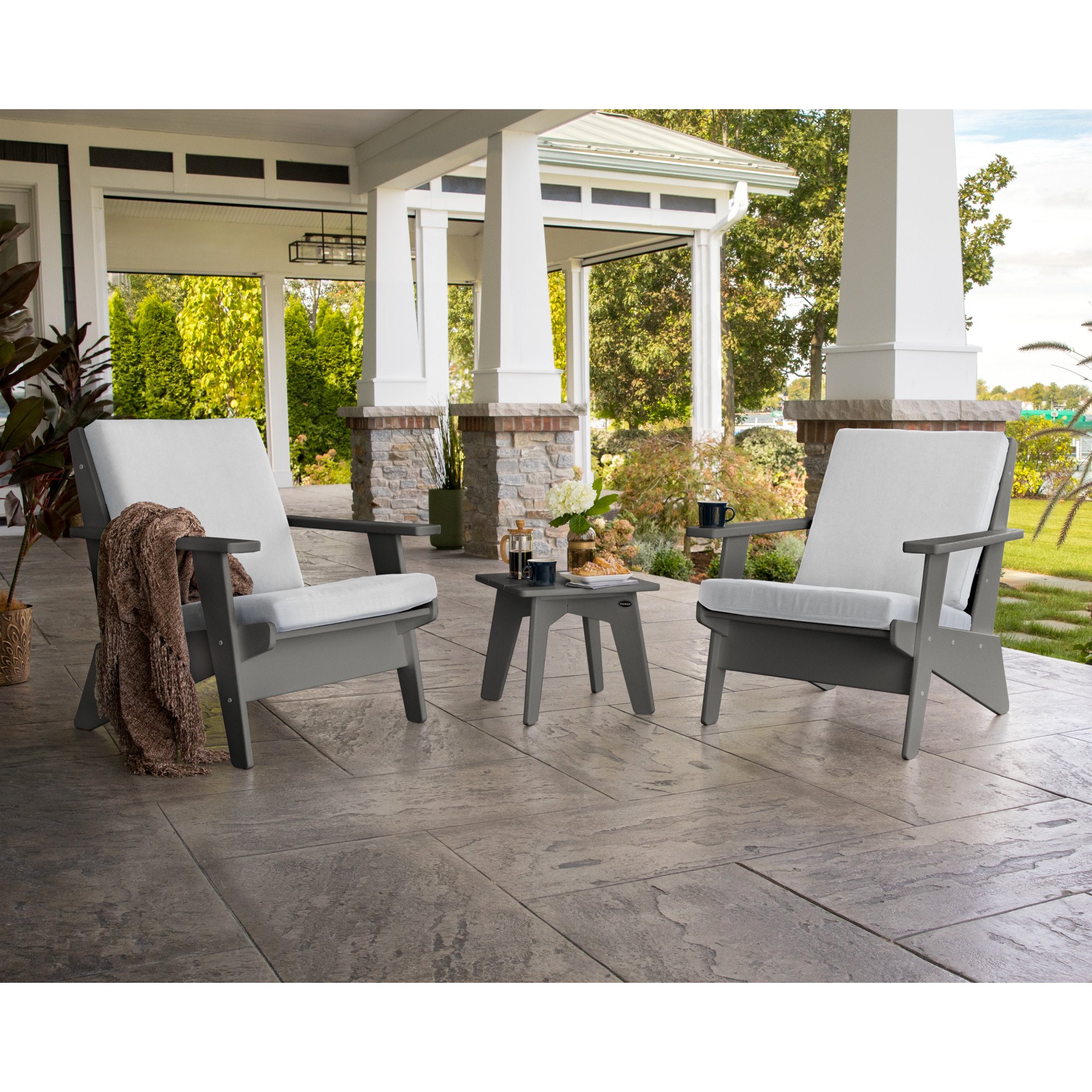 POLYWOOD® Riviera Modern Lounge 3-Piece Set - Lifestyle View 2