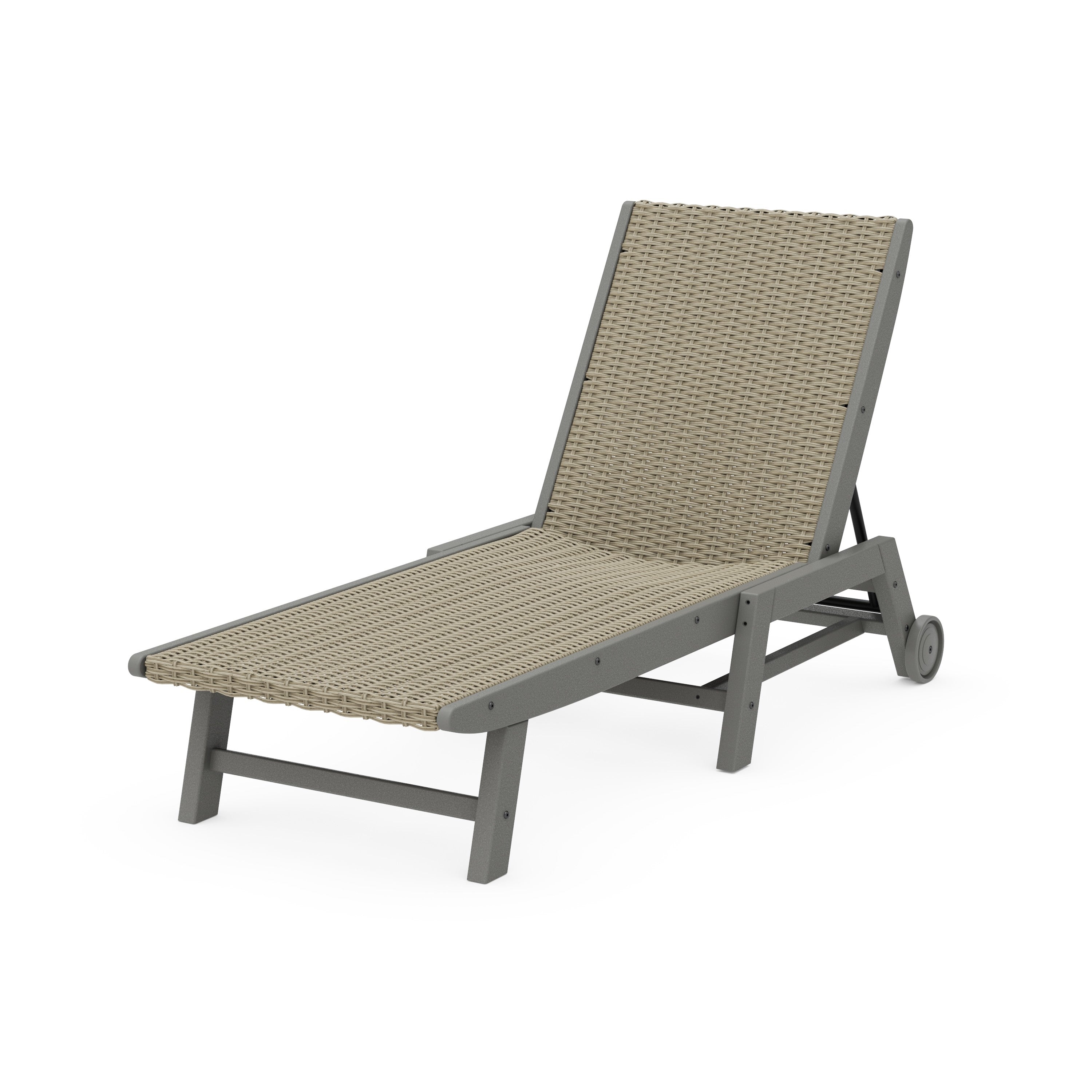 POLYWOOD® Coastal Woven Chaise with Wheels