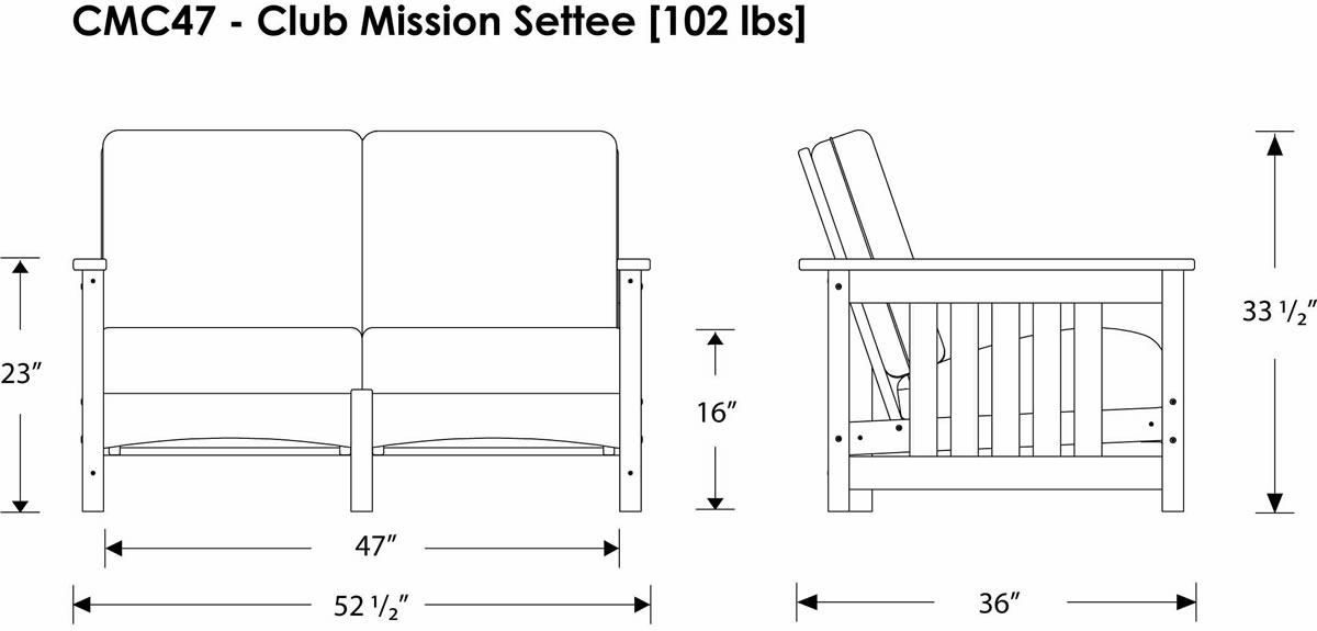 POLYWOOD® 5 Piece Outdoor Living Patio Set