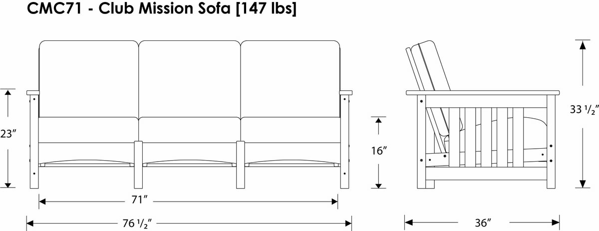 POLYWOOD® 4 Piece Outdoor Living Patio Set