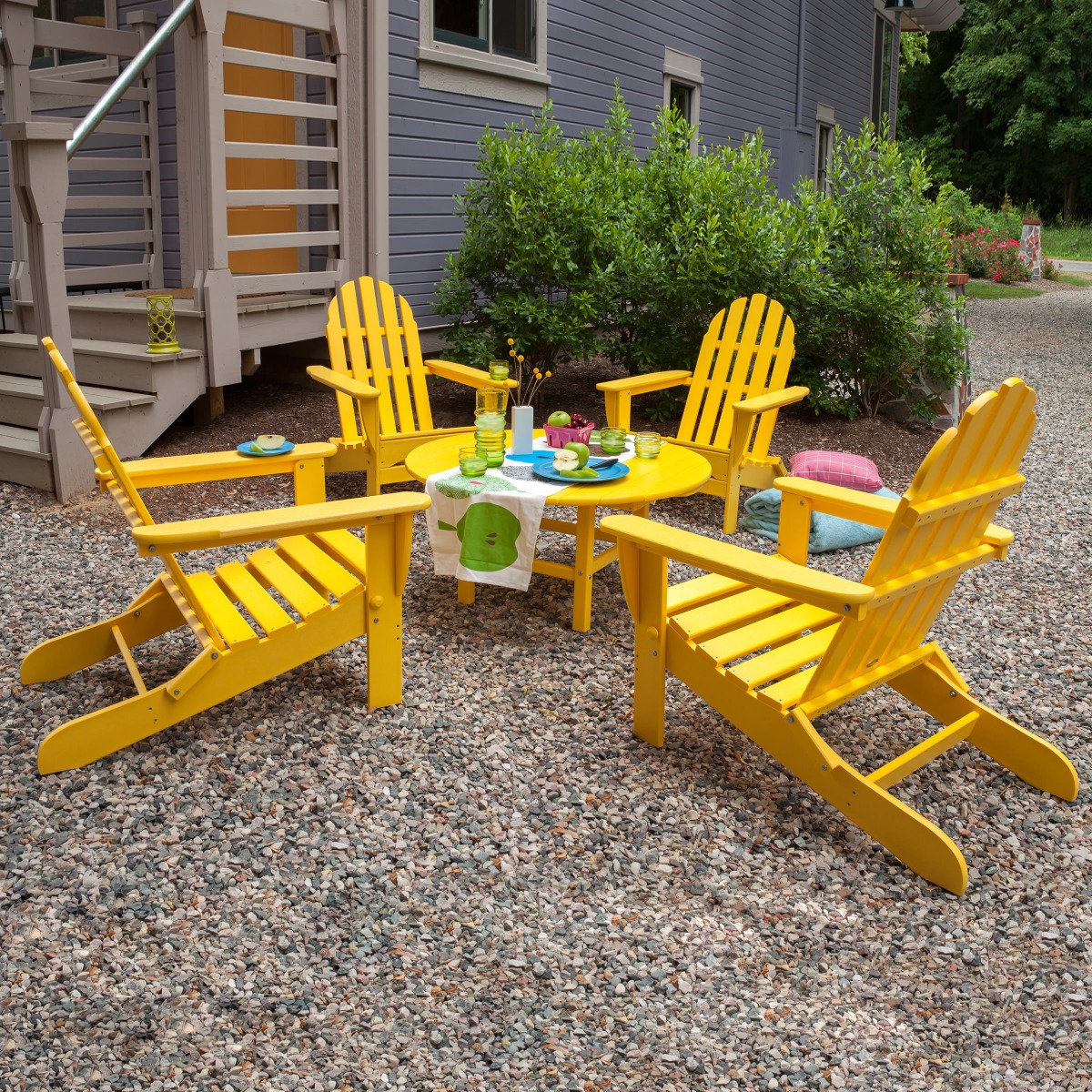 POLYWOOD® Classic Folding Adirondack 5-Piece Conversation Group