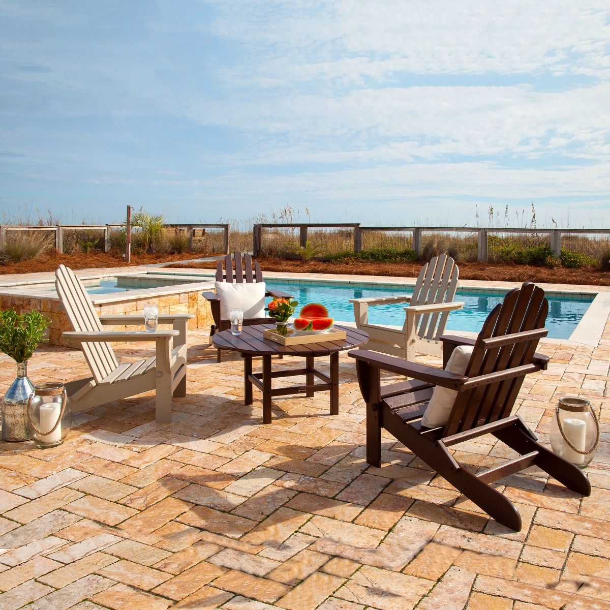 POLYWOOD® Classic Folding Adirondack 5-Piece Conversation Group