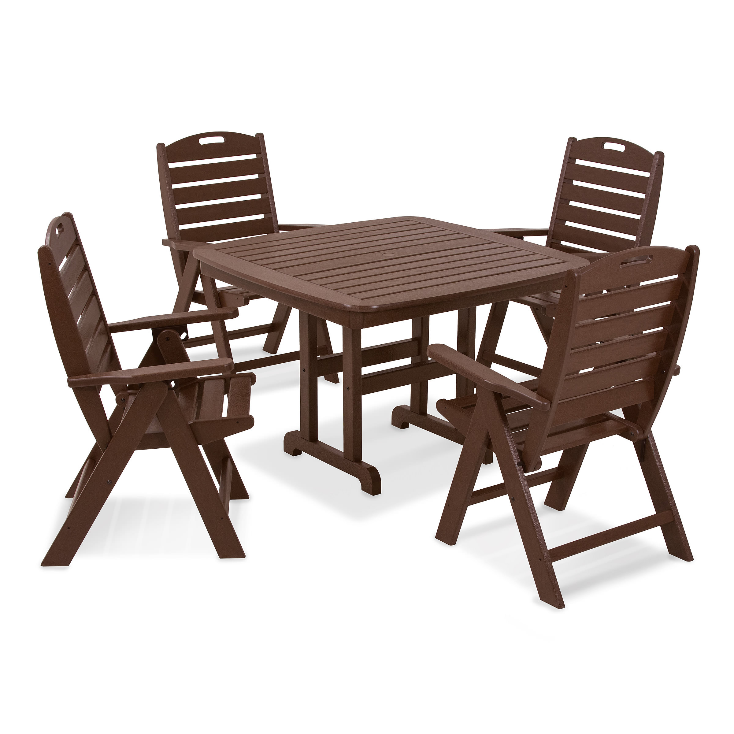 POLYWOOD Nautical High Back 4 Chair Dining Set