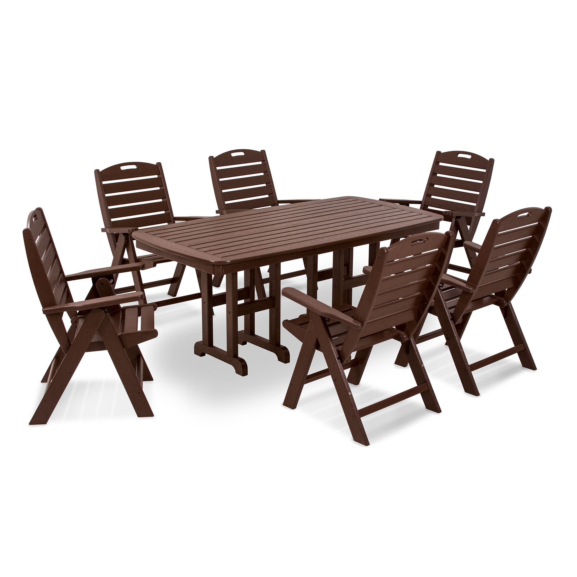 POLYWOOD Nautical High Back 6 Chair Dining Set