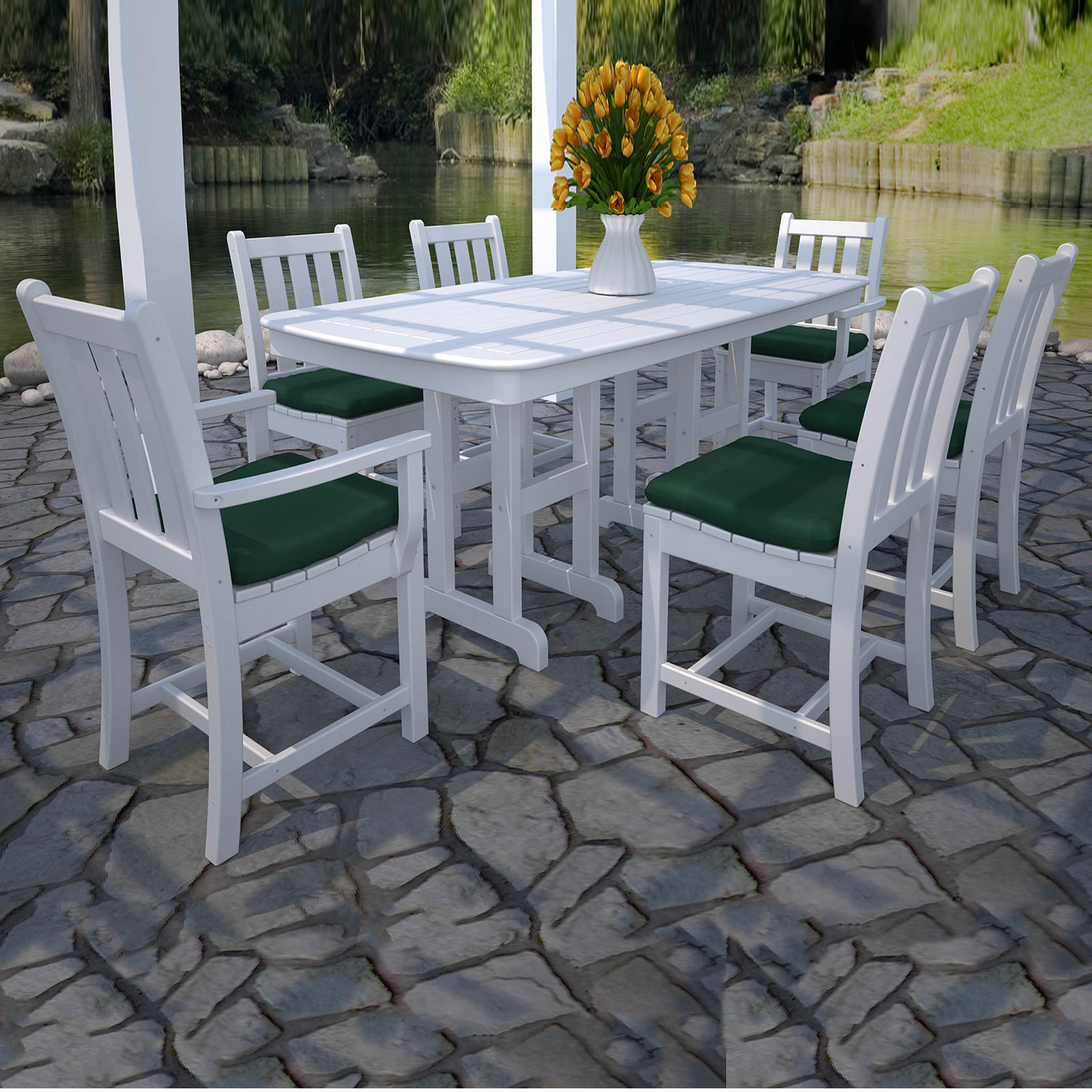 POLYWOOD Traditional Garden 7-Piece Dining Set