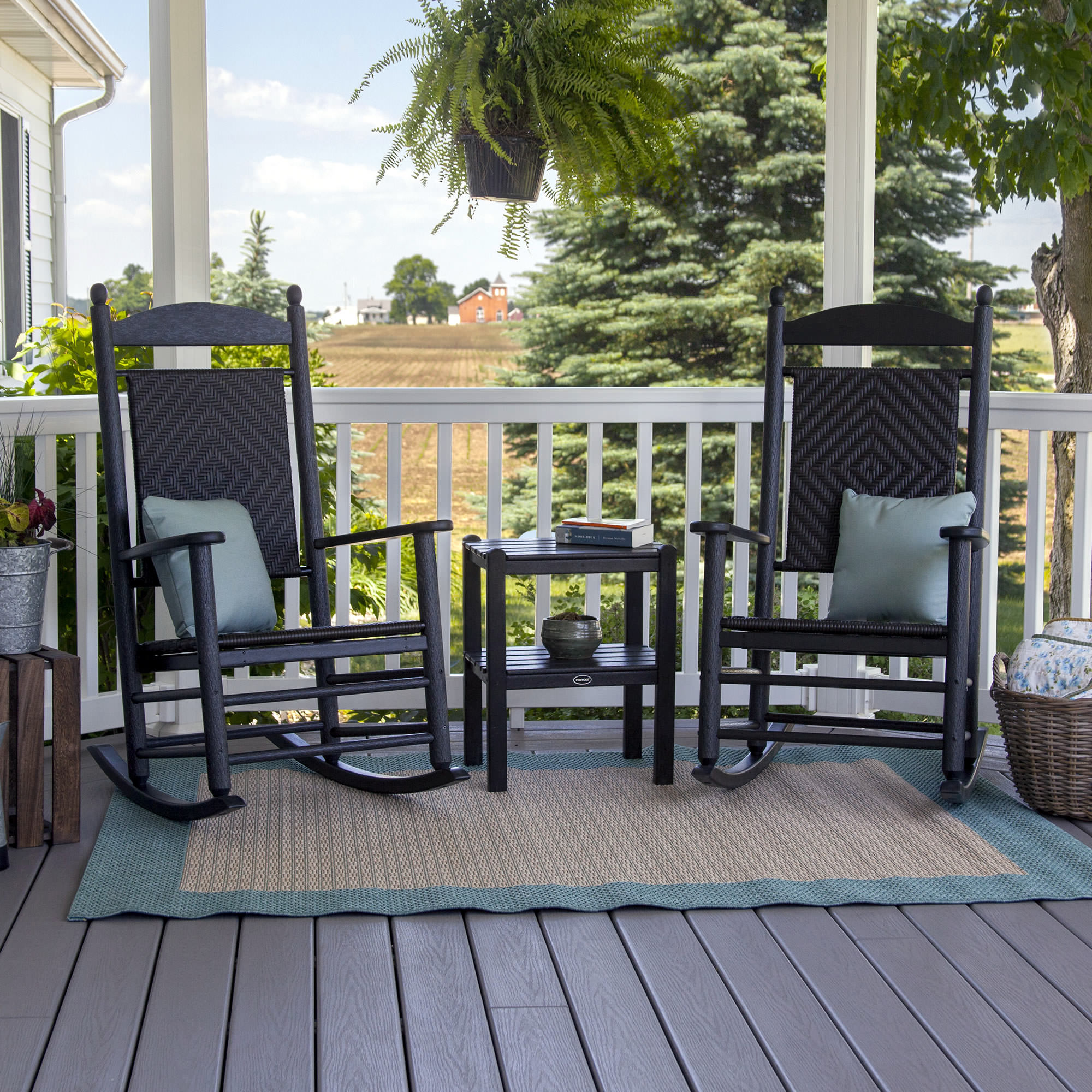 POLYWOOD® Jefferson 3-Piece Woven Rocker Set Loom