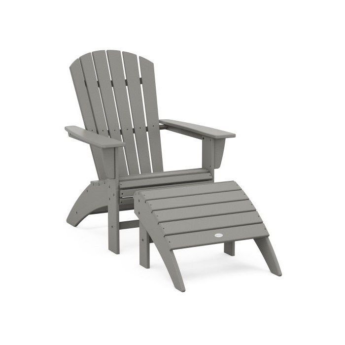 POLYWOOD Nautical Curveback Adirondack Chair 2-Piece Set
