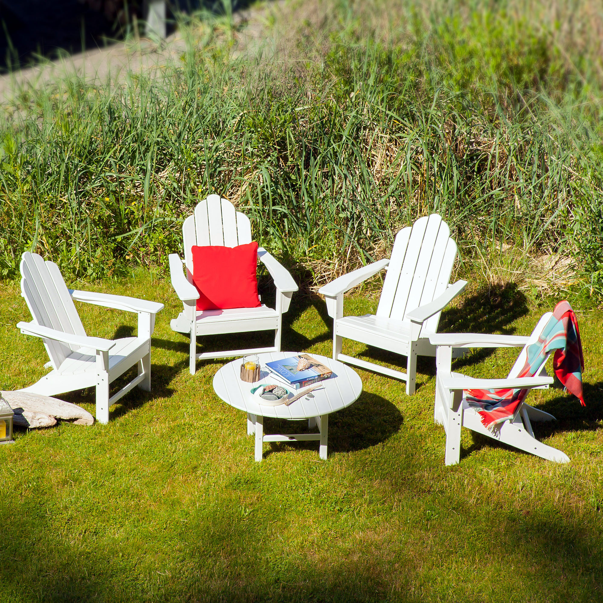 POLYWOOD® Long Island Adirondack 5-Piece Conversation Group