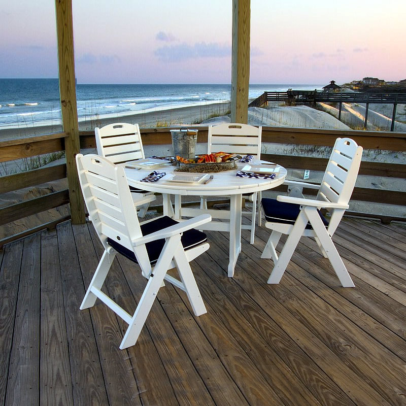 POLYWOOD Nautical Highback 5 Piece Dining Set