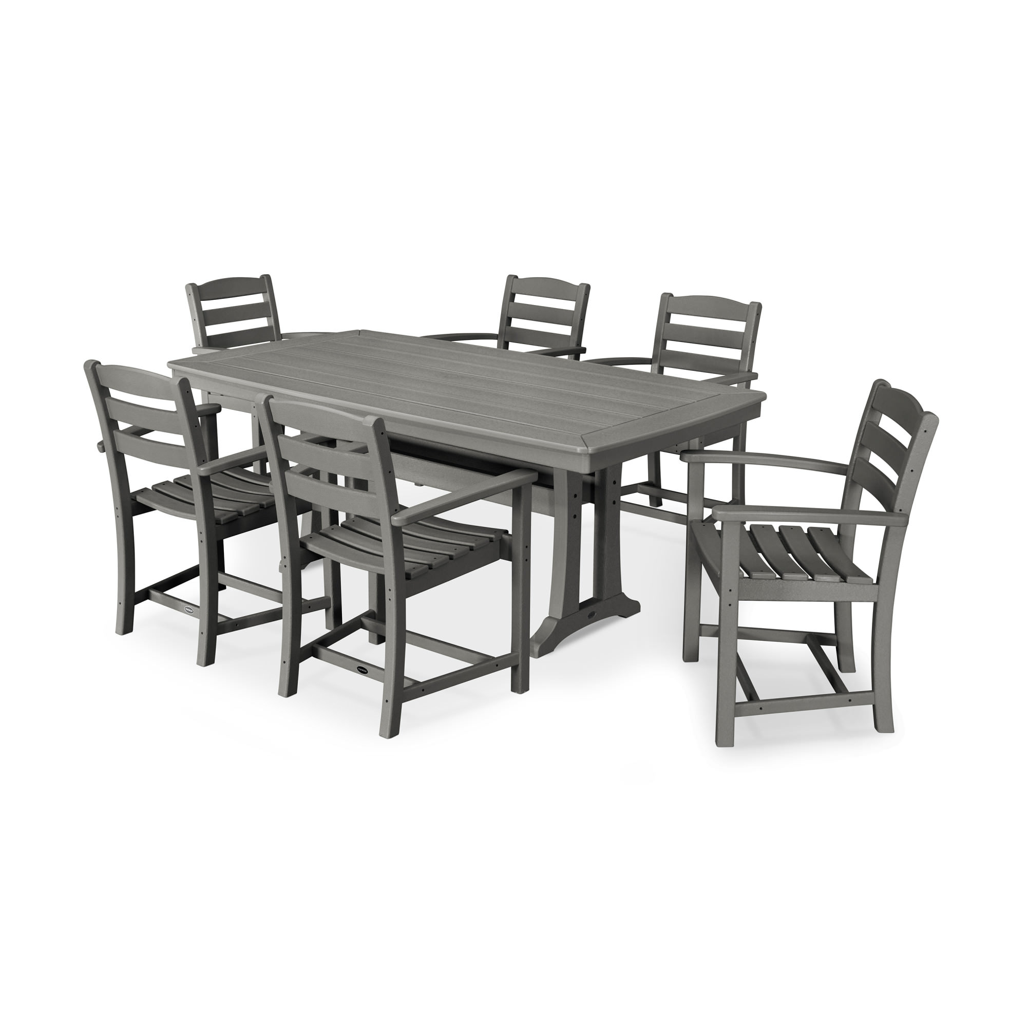 POLYWOOD® La Casa Cafe 7-Piece Arm Chair Dining Set with Trestle Legs