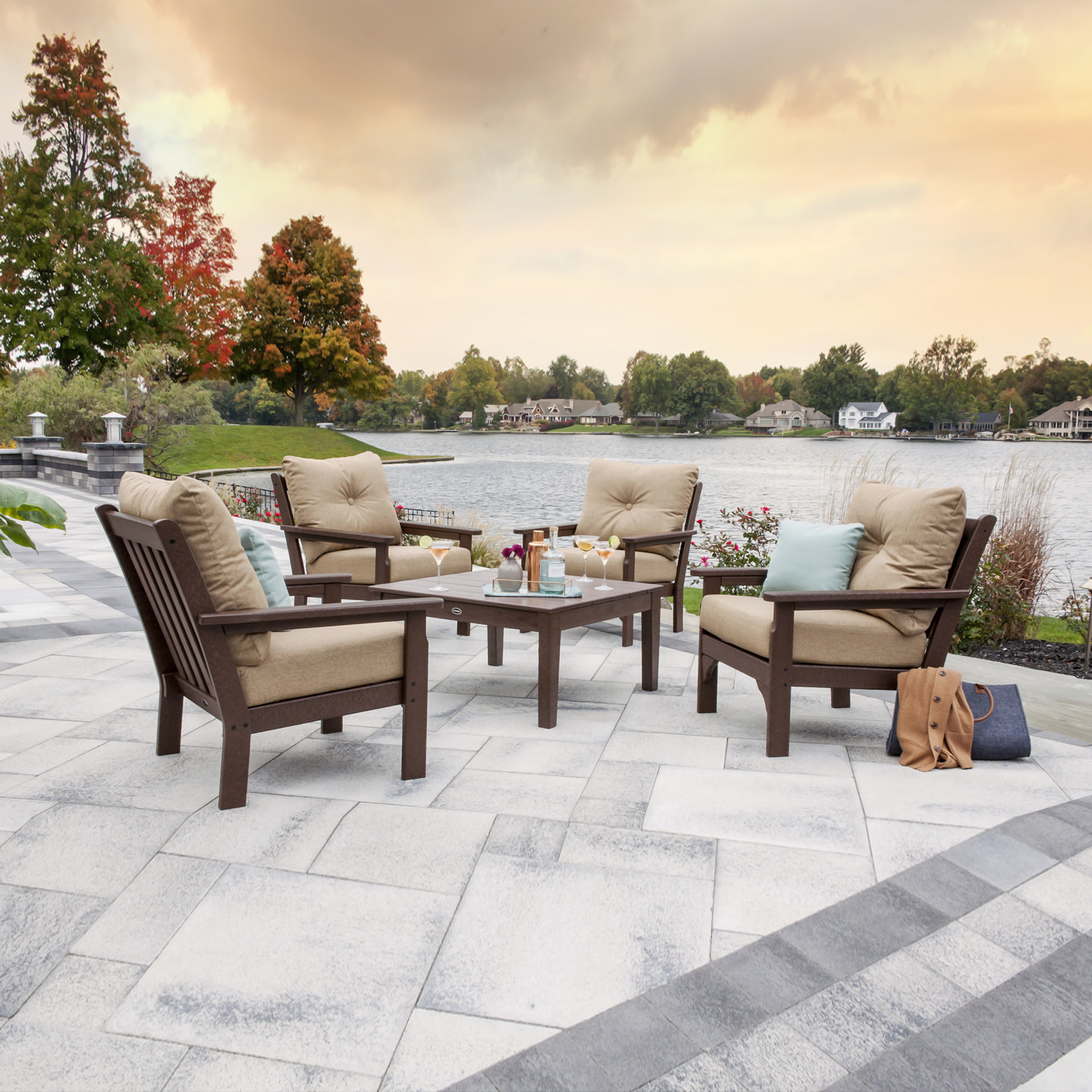 POLYWOOD® Vineyard 5-Piece Conversation Set