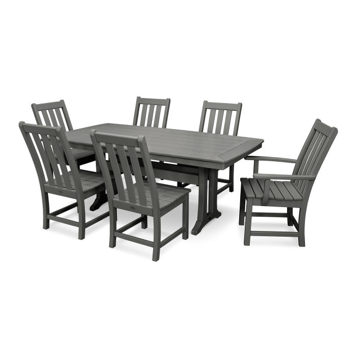 POLYWOOD® Vineyard 7-Piece Dining Set with Trestle Legs