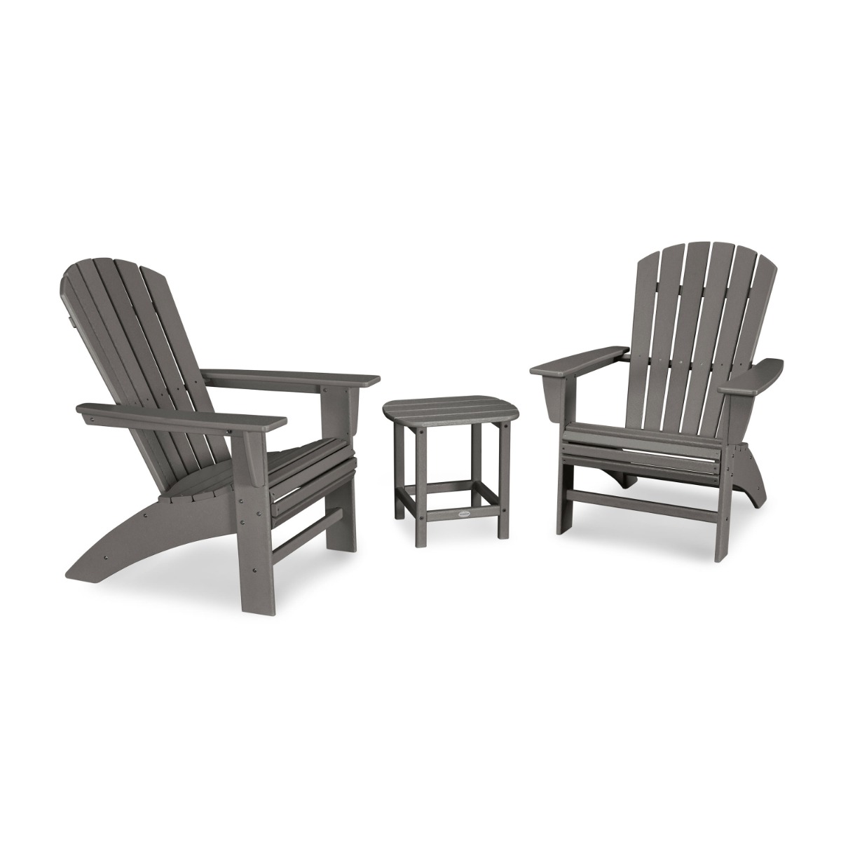 POLYWOOD Nautical 3-Piece Curveback Adirondack Set